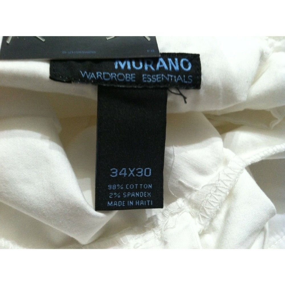 Murano MURANO MENS NEW WHITE 98%COTTON CASUAL PANTS SIZE:34/30 Size US 34 / EU 50 - 3 Thumbnail