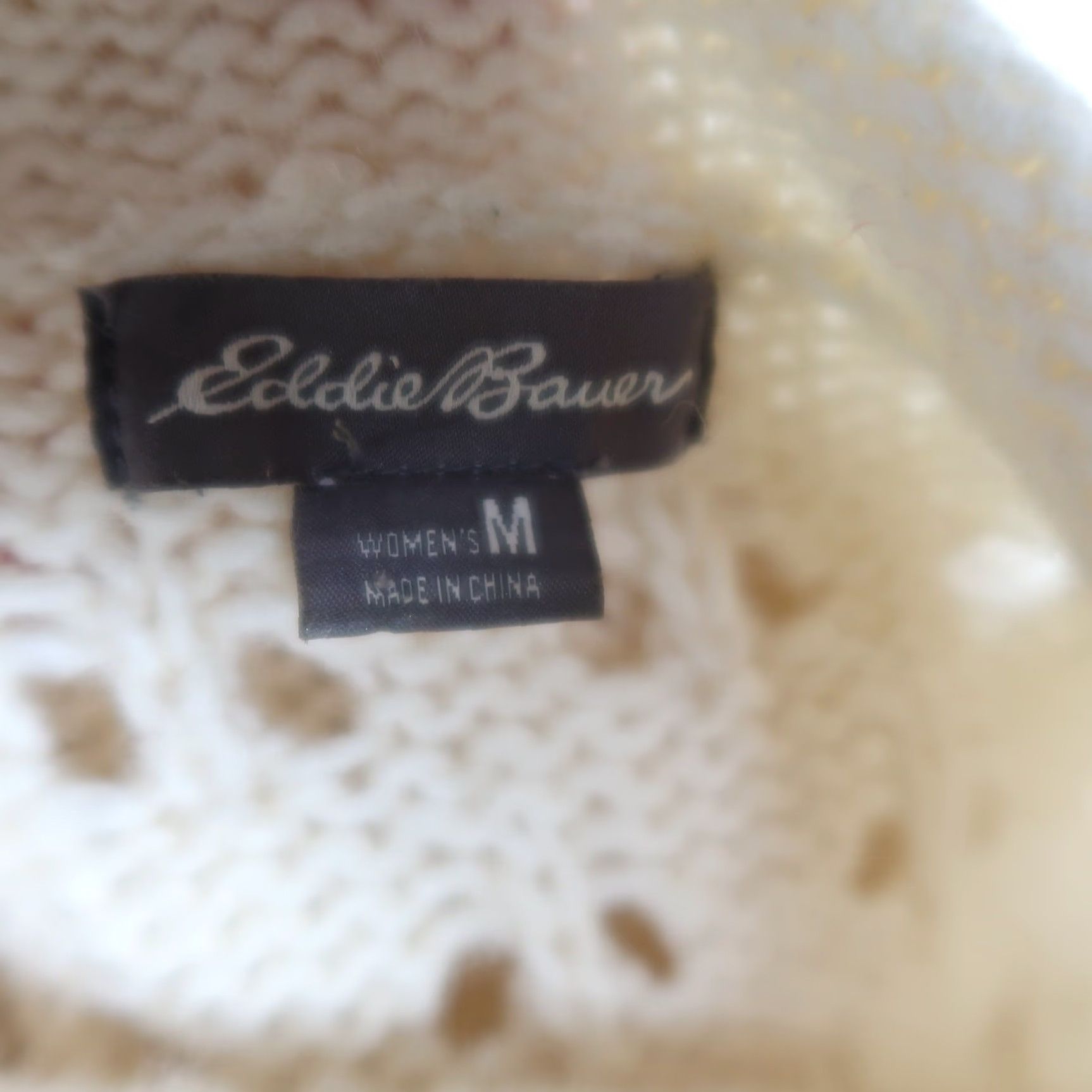 Eddie Bauer Eddie Bauer Cream Lambswool Pointelle Knit Pullover Sweater M Women Long Sleeve Pullover Wool Knit Casual Fall Winter Cream Size M / US 6-8 / IT 42-44 - 5 Thumbnail
