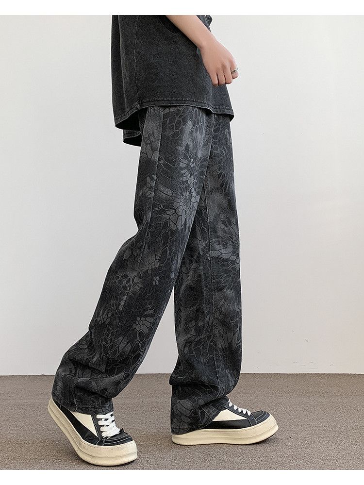 Japanese Brand Men's American vintage loose camouflage snake print jeans Size US 32 / EU 48 - 5 Thumbnail