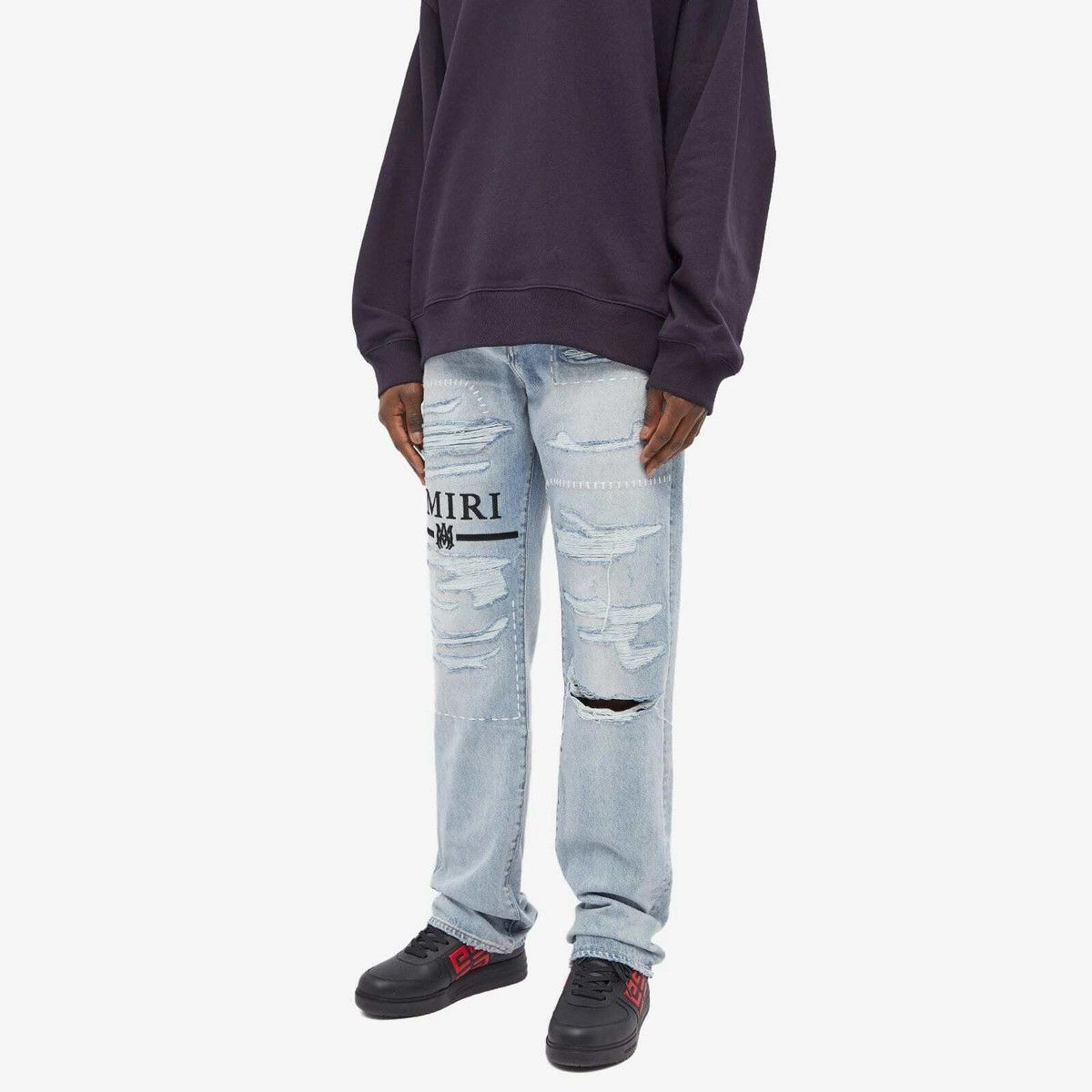 Amiri o1y0525 Logo Denim Pant in Blue Size US 32 / EU 48 - 3 Thumbnail