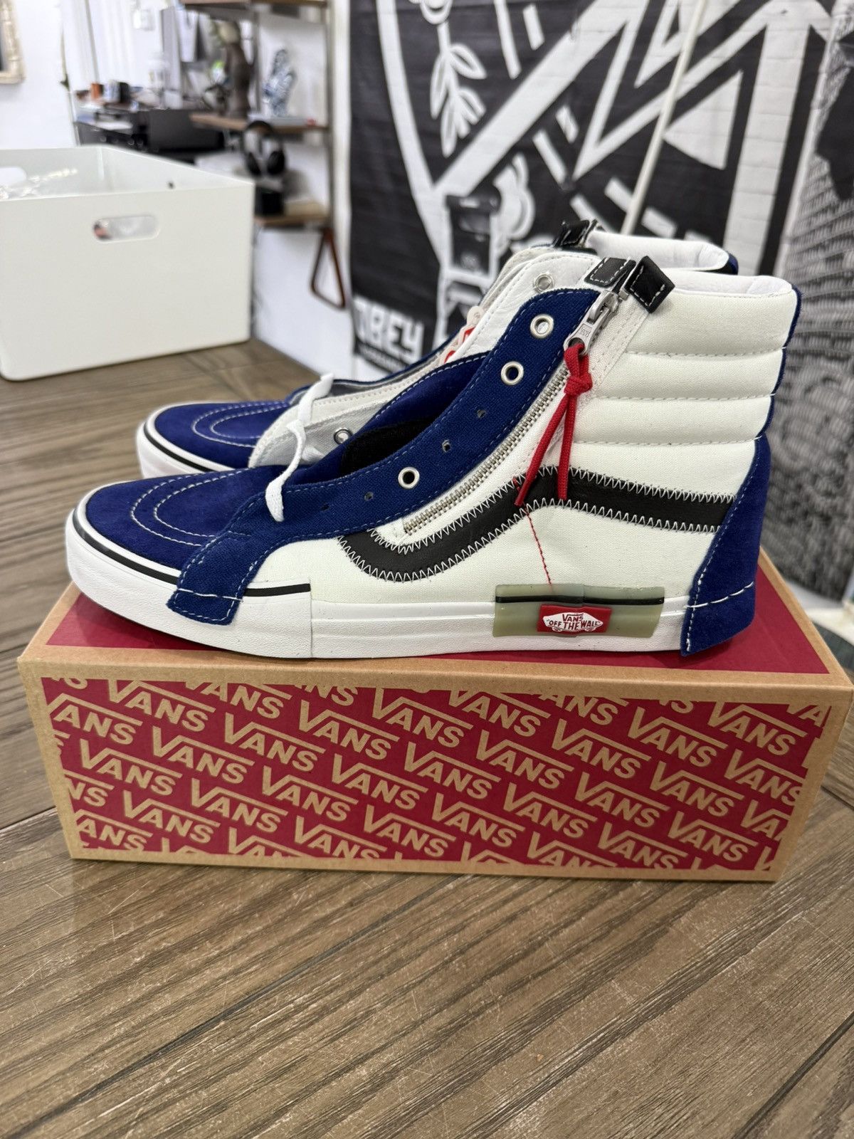 Designer × Vans ⚡️ VANS Sk8-Hi Reissue CAP Blueprint Hi Top Shoes Size 13 ⚡️ Size US 13 / EU 46 - 5 Thumbnail