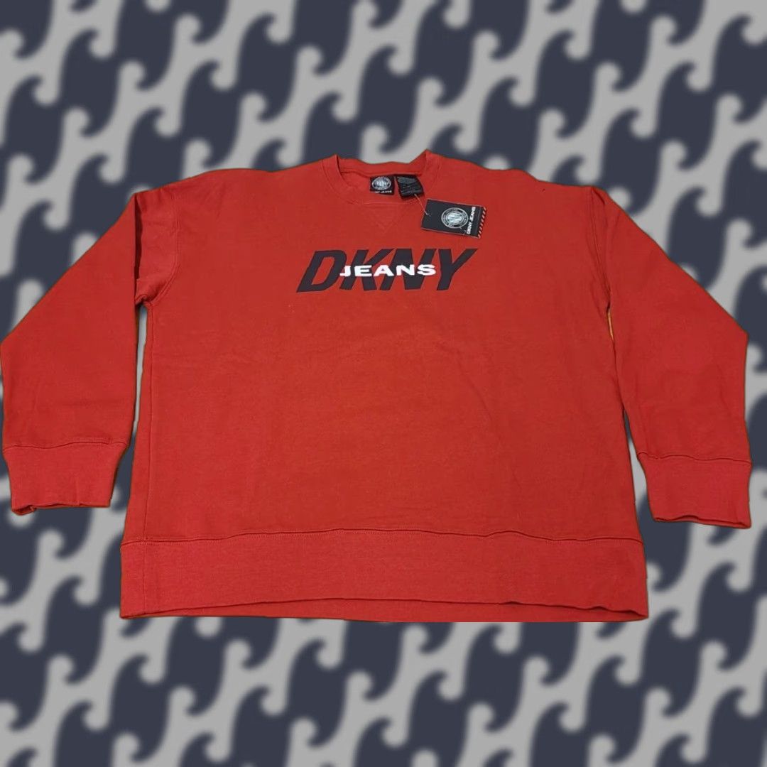DKNY VINTAGE DKNY Jeans Sweater Women Petite Red Long Sleeve Crew Neck Pullover Logo DKNY Sport DKNY JEANS Size XXS / US 00 / IT 34 - 1 Thumbnail