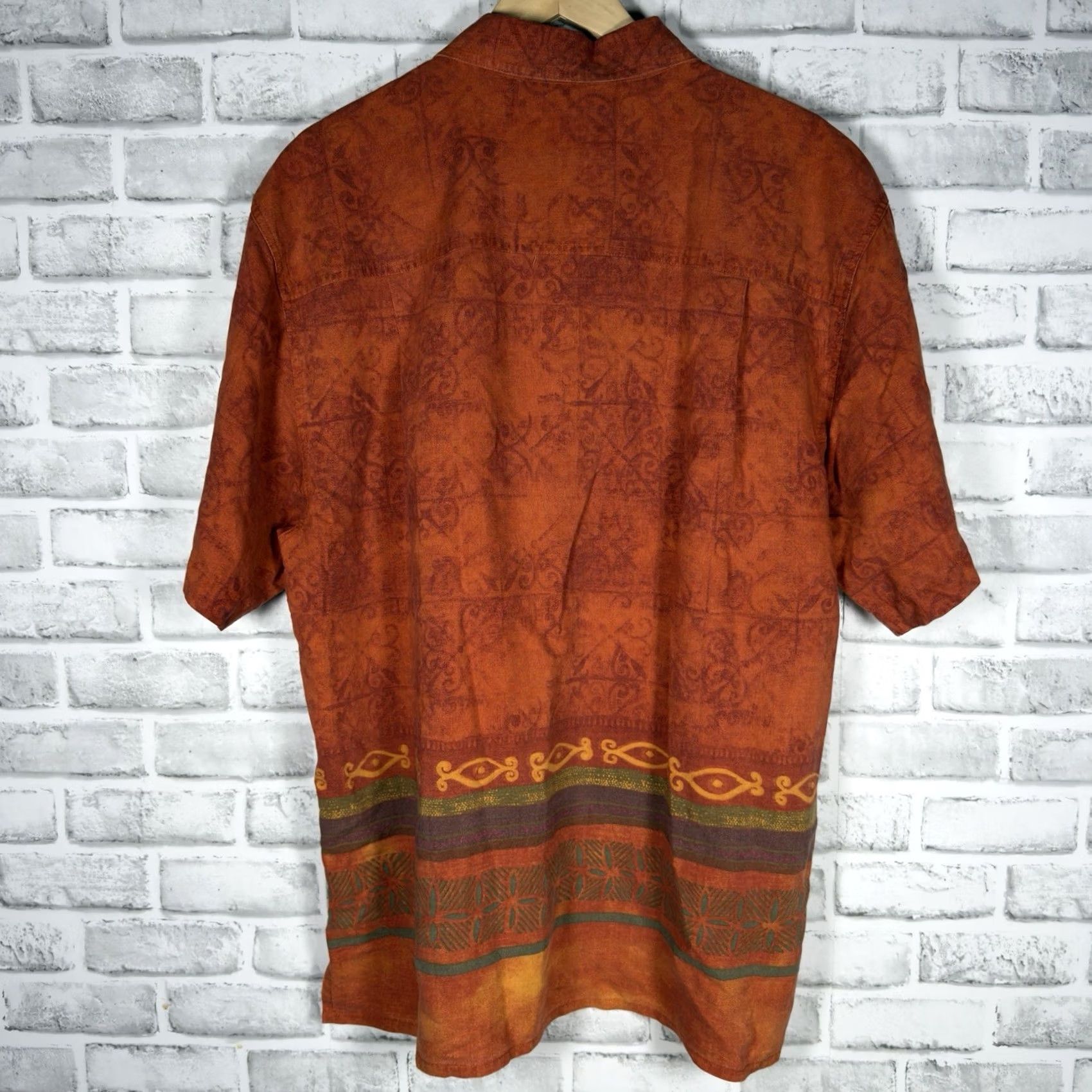 The Territory Ahead Territory Ahead Shirt Lyocell Blend Orange Hawaiian Style Mens XL Button-Up Short Sleeve Size US XL / EU 56 / 4 - 5 Thumbnail