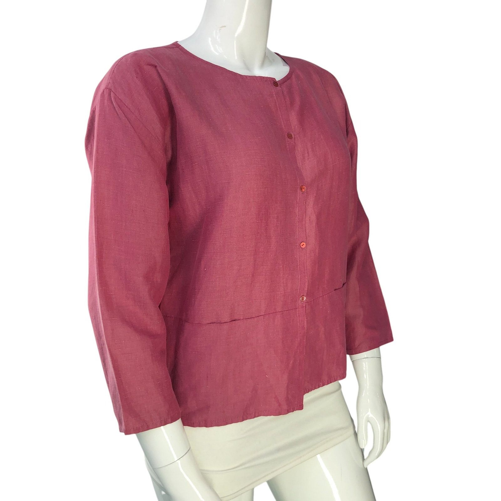Eileen Fisher Eileen Fisher Size M Top Shirt Jacket Linen Silk POCKETS Size M / US 6-8 / IT 42-44 - 10 Thumbnail
