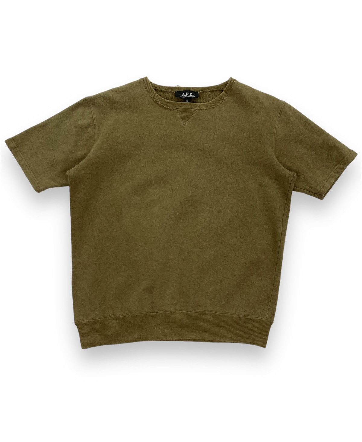 A.P.C. A.P.C. Distressed Cropped Sweatshirt Size US XXS / EU 40 - 1 Thumbnail