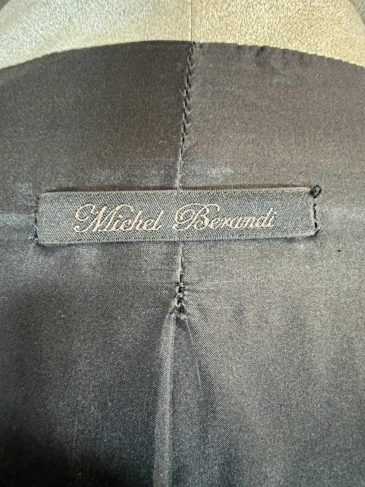 Michele Berandi Michel Berandi Silver Metallic Lambskin LeatherJacket Size US XL / EU 56 / 4 - 12 Thumbnail