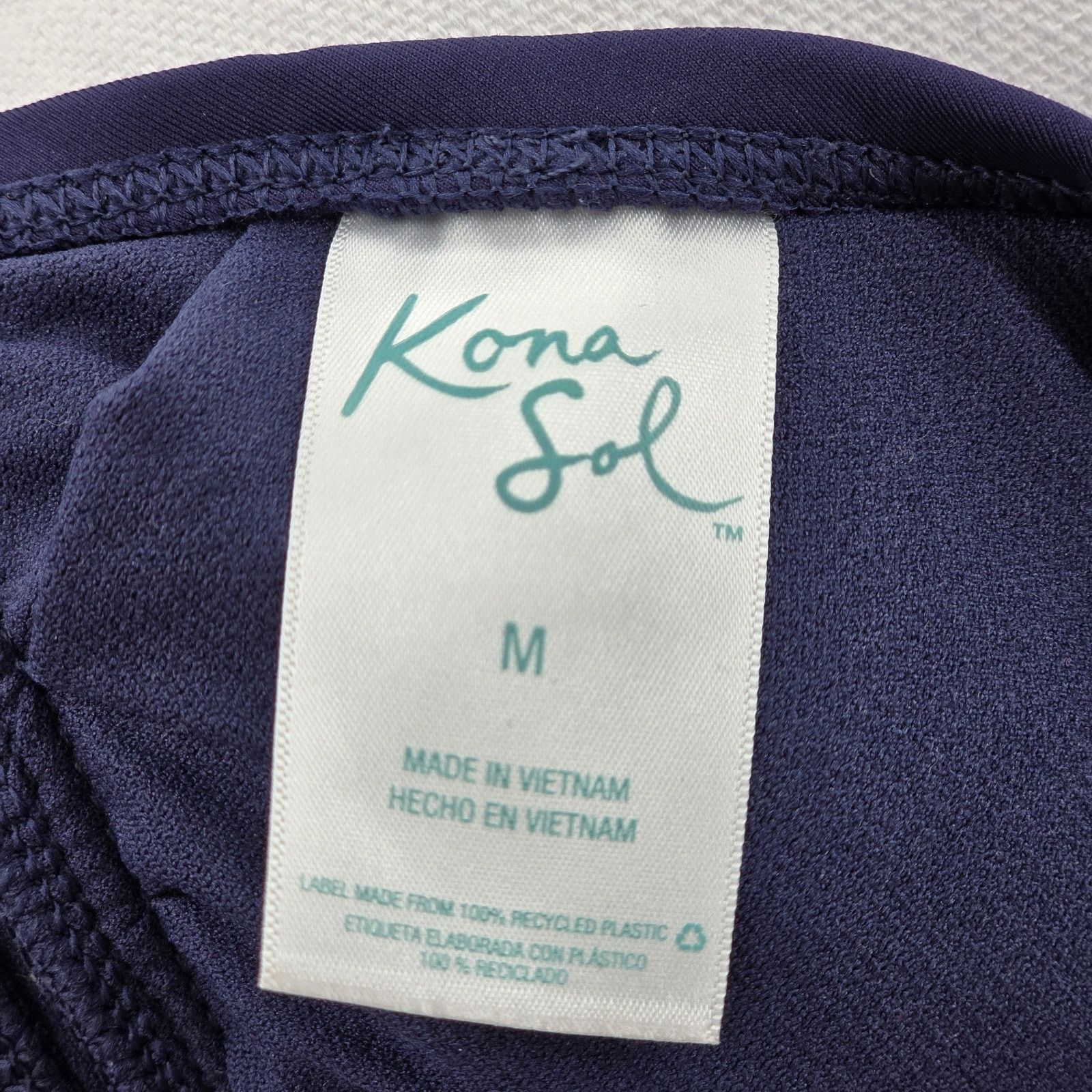 Other Kona Sol Blue Padded Tie Ruffle Bikini Top Swimwear Medium Size ONE SIZE - 4 Thumbnail