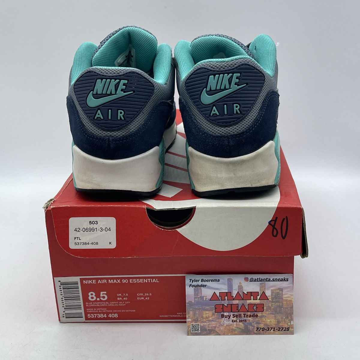 Nike Air max 90 wolf grey blue graphite Size US 8.5 / EU 41-42 - 3 Thumbnail