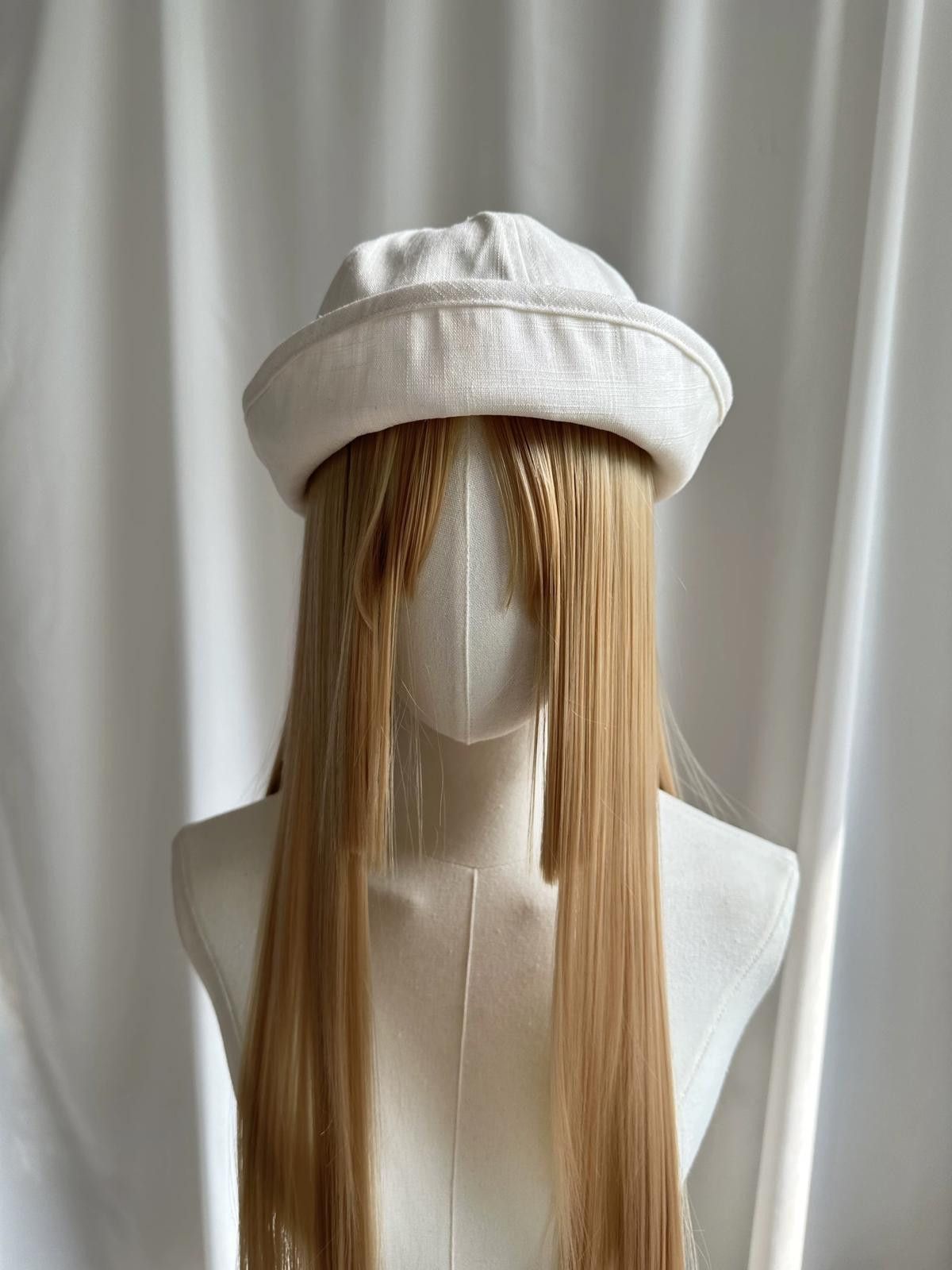 Japanese Brand Retro Wht Linen Beret Sailor Hat – Y2K French Girl Aesthetic Size ONE SIZE - 5 Thumbnail