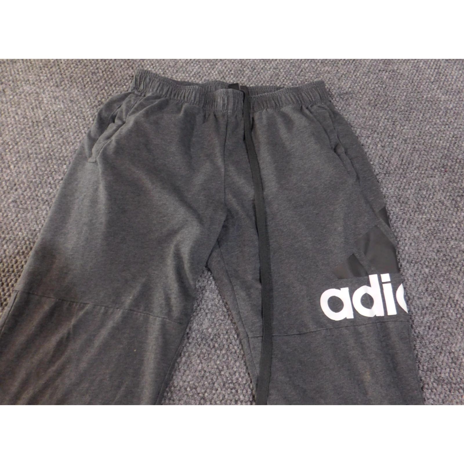 Adidas Adidas Pants Mens Medium Gray Joggers Athletic Casual Spell Out Logo Sweatpants Size US 31 - 5 Thumbnail