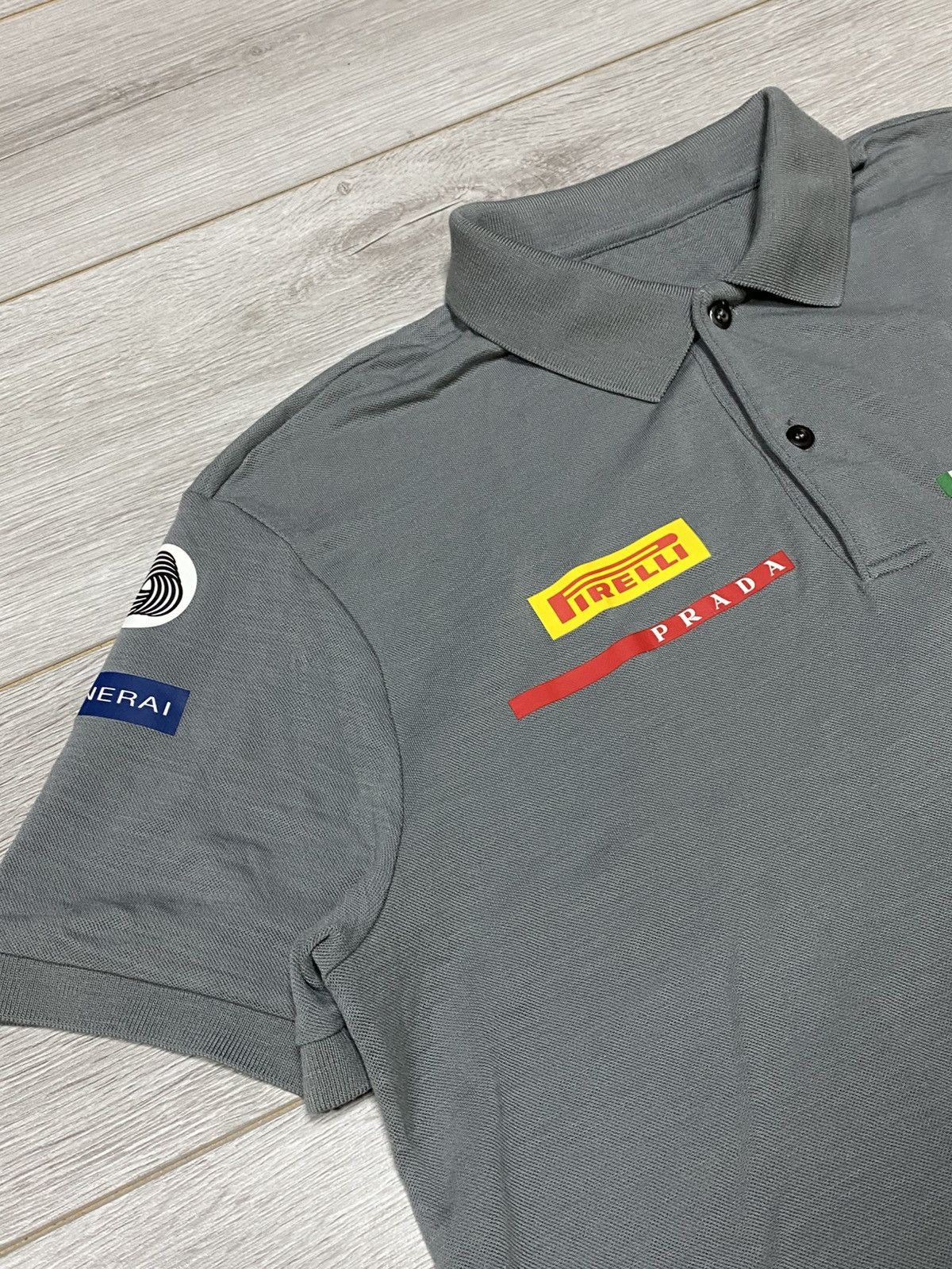 Prada Luna Rossa vintage Pirelli americas cup polo red tab