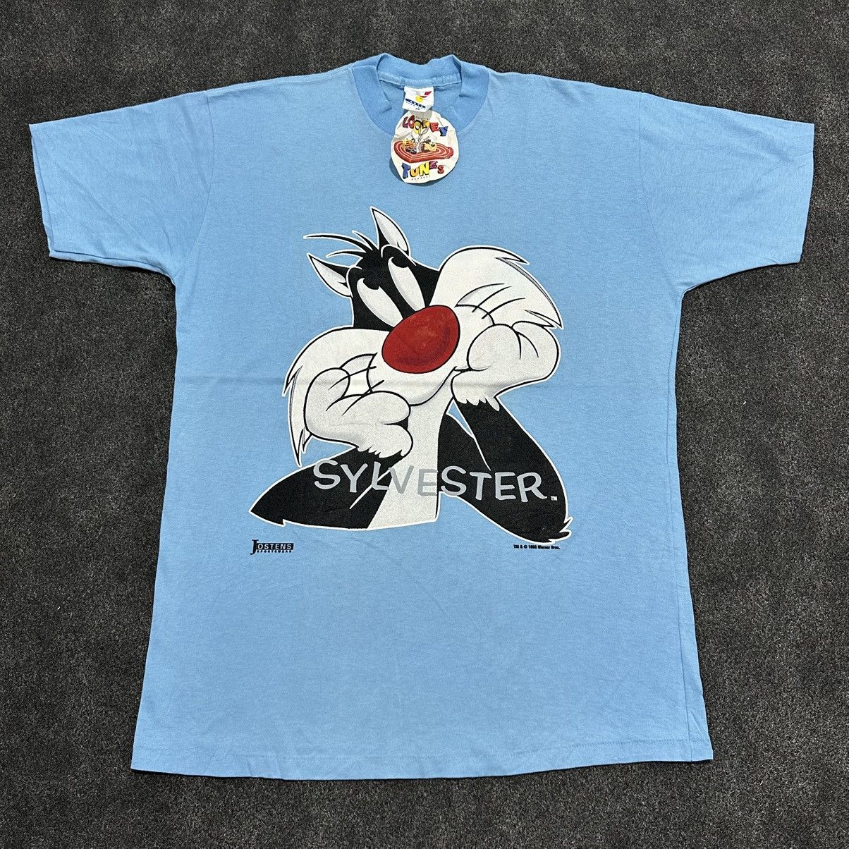 Warner Bros Vintage 90s Deadstock Looney Tunes Sylvester Cat T-Shirt Size US L / EU 52-54 / 3 - 1 Thumbnail