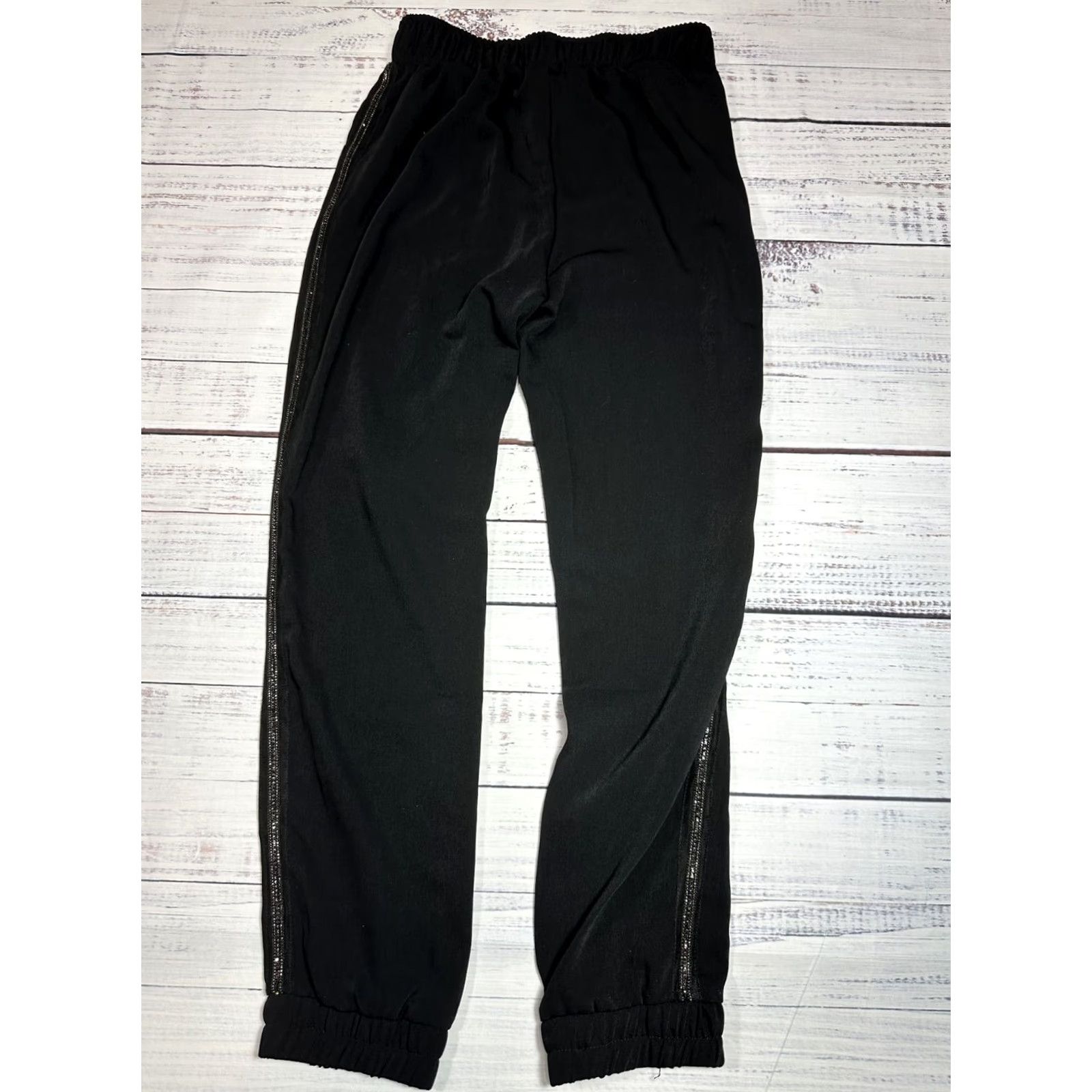 BB Dakota BB Dakota Steve Madden Black Jogger Pants Pull On High Rise Side Stripe Sz S NWT Women Size 28" / US 6 / IT 42 - 3 Thumbnail