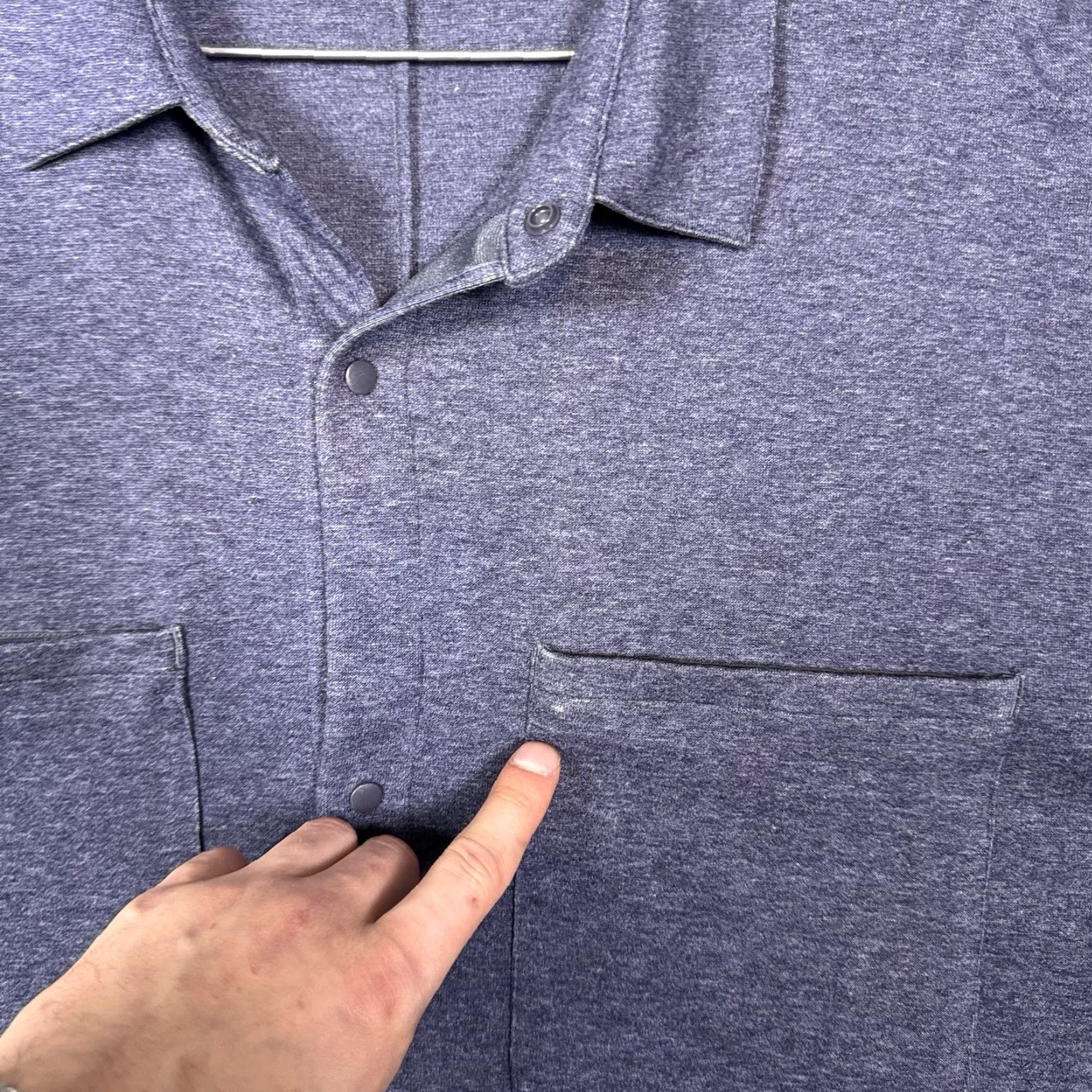 Lululemon Lululemon Shirt Mens XL Soft Knit Overshirt Snap Shacket LM3CZMS Heather Blue Size US XL / EU 56 / 4 - 5 Thumbnail