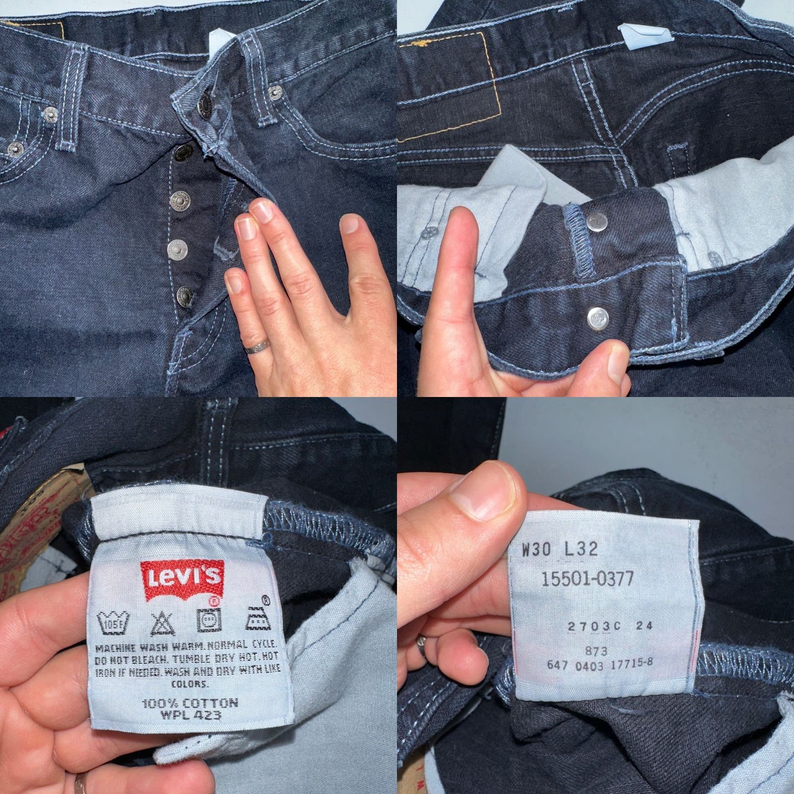 Levi's VINTAGE Levi's 501 Jeans 90s Mexico Straight Levi's 501 30x32 Dark Wash Blue Men Jeans 30 Regular 32 Inseam 90s Theme Vintage Size US 30 / EU 46 - 8 Thumbnail