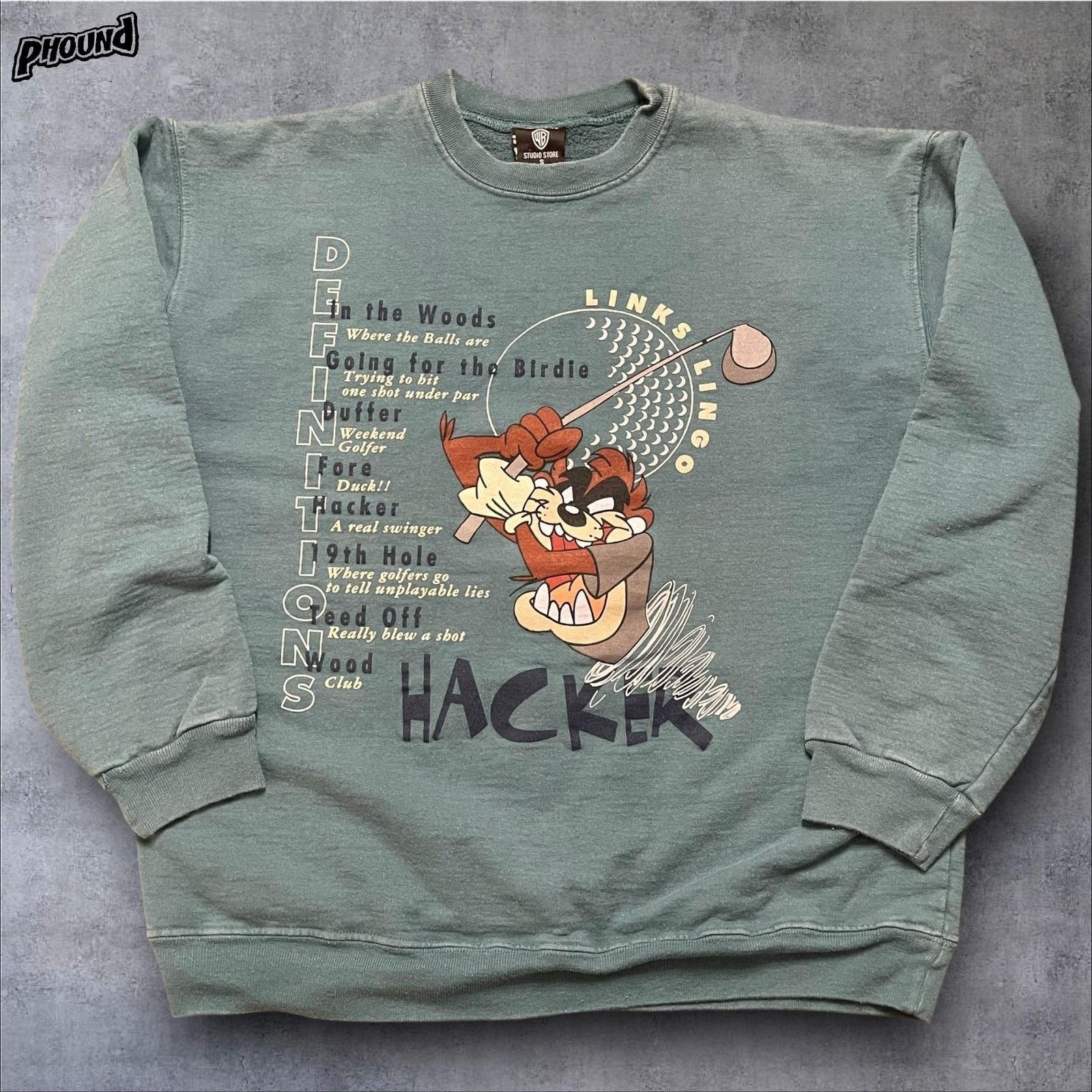 Vintage Vtg Looney Tunes Sweatshirt S Taz Golf Hacker Made USA 90s Size US S / EU 44-46 / 1 - 1 Thumbnail