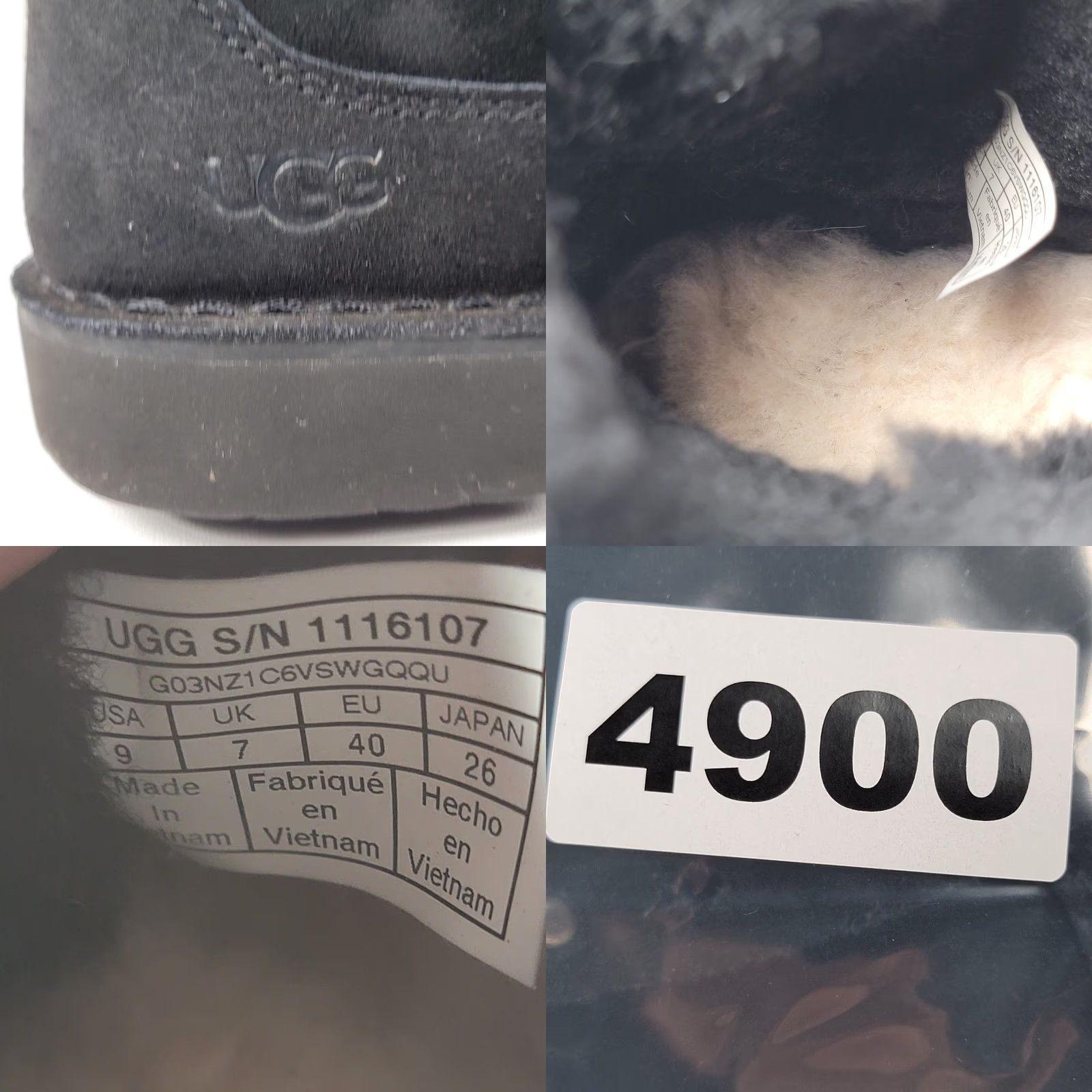 Ugg UGG Bootie Women's Suede Buckle Shearling Fur Black Ankle Boot 9 Size US 9 / IT 39 - 9 Thumbnail