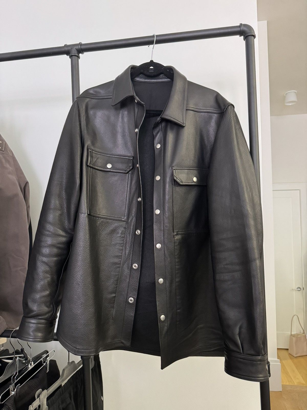 Rick Owens Rick Owens leather outer shirt | Grailed