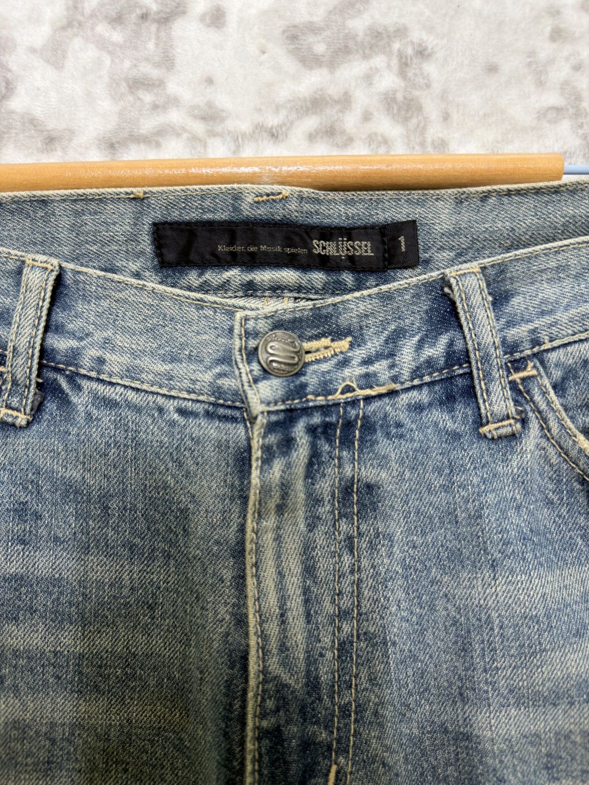 Schlussel Vintage Schlussel Y2K Grunge Distressed Denim Mud Wash Size US 30 / EU 46 - 10 Thumbnail