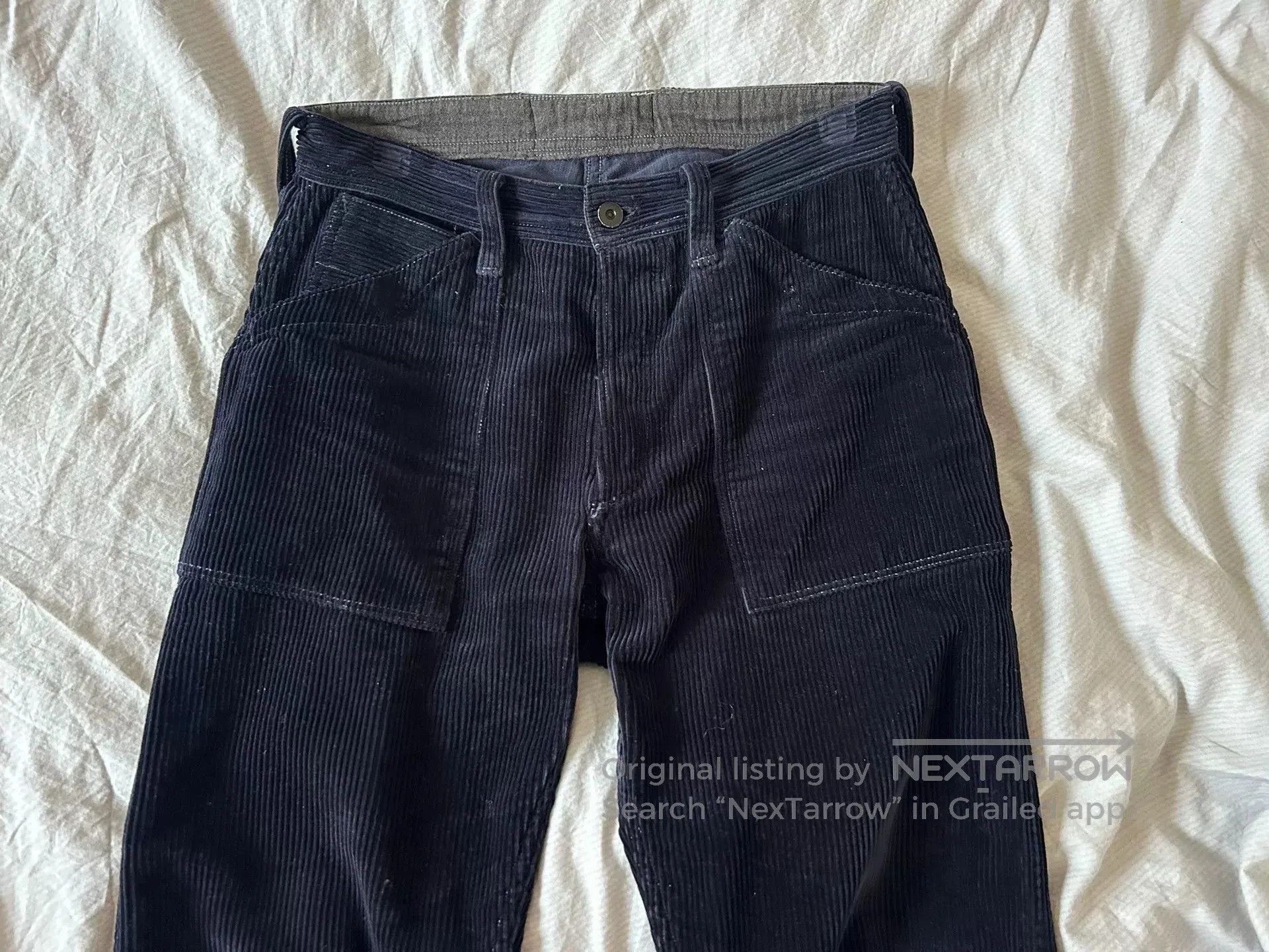 Freewheelers Blue Corduroy Mining Work Pants. Size US 38 / EU 54 - 3 Thumbnail
