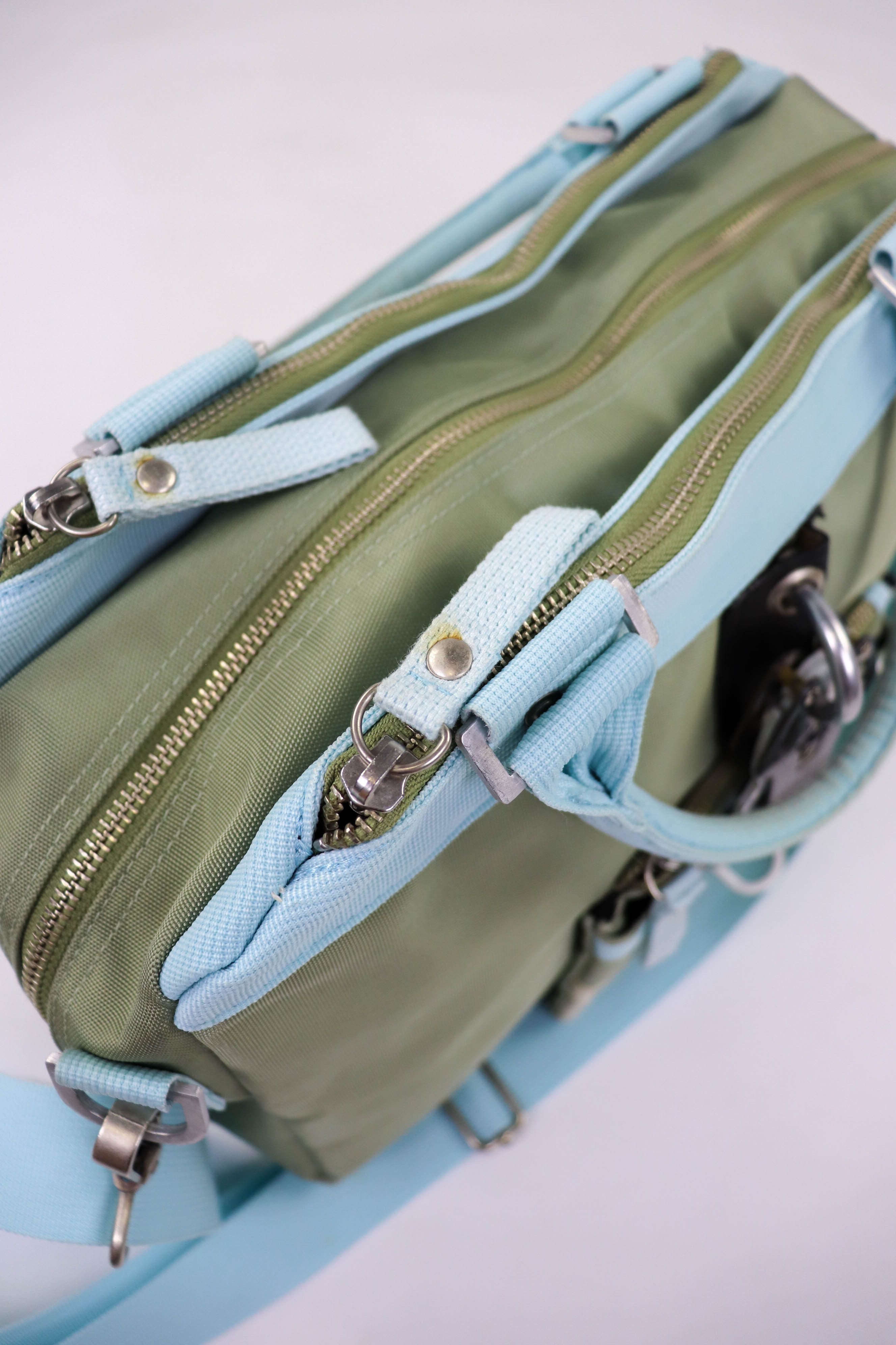 Japanese Brand GGL George Gina & Lucy Khaki Olive Nylon Cargo Shoulder Bag Size ONE SIZE - 7 Thumbnail