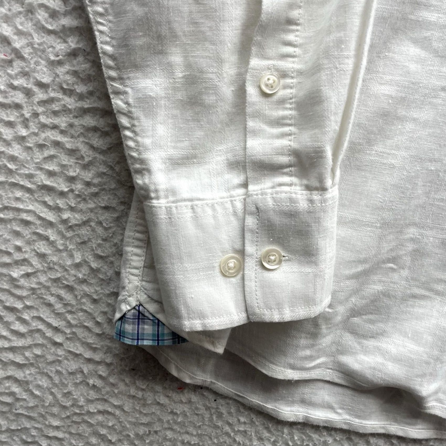 Tommy Bahama Tommy Bahama Shirt Mens XL White Grid Check Linen Blend Resort Relax Casual Dad Shirt Size US XL / EU 56 / 4 - 3 Thumbnail