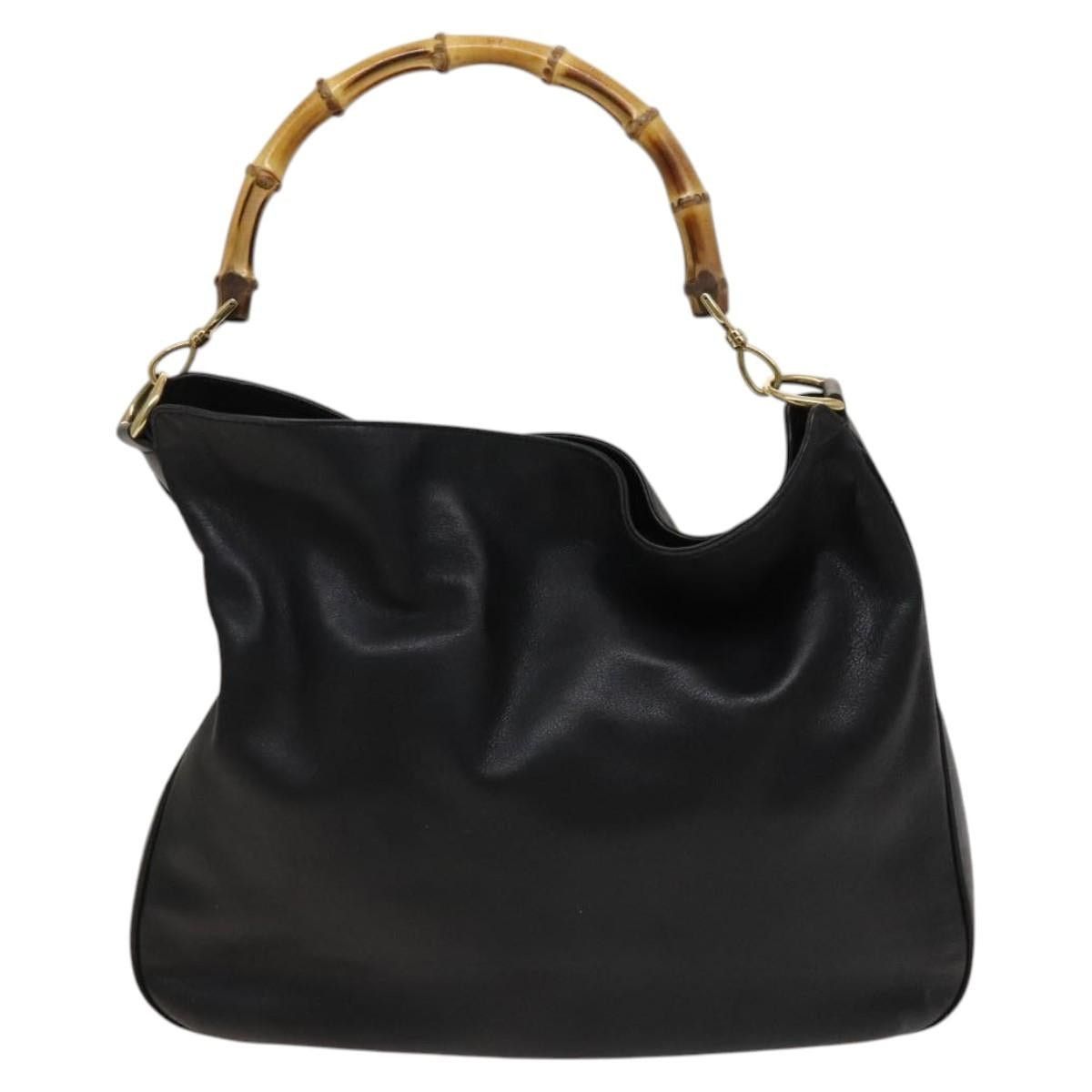 Gucci GUCCI Bamboo Hand Bag Leather Black Gold 001 1781 001 1781 Size ONE SIZE - 2 Thumbnail