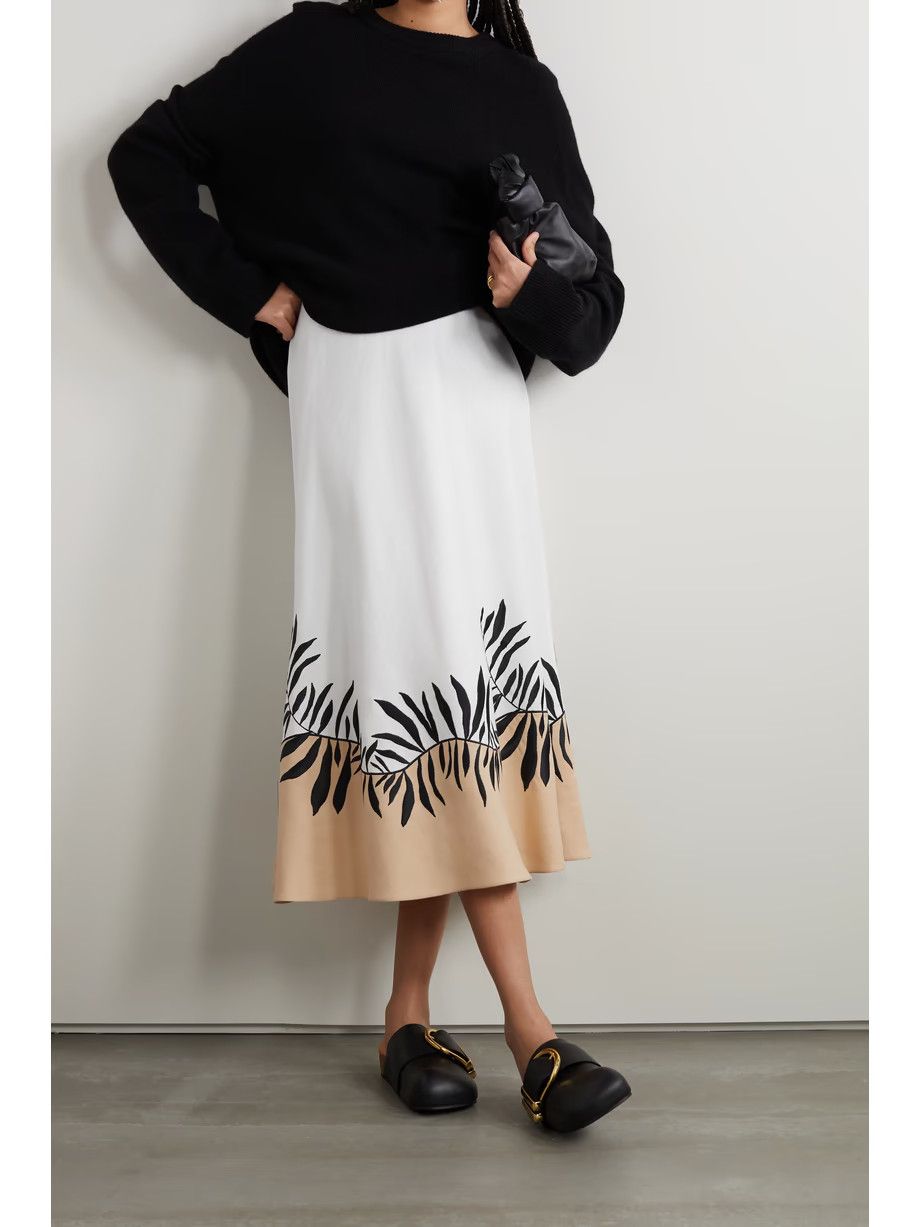 Loro Piana o1srvl11e0824 Manny Antigua Midi Skirt in White/Beige/Black Size 27" / US 4 / IT 40 - 2 Thumbnail