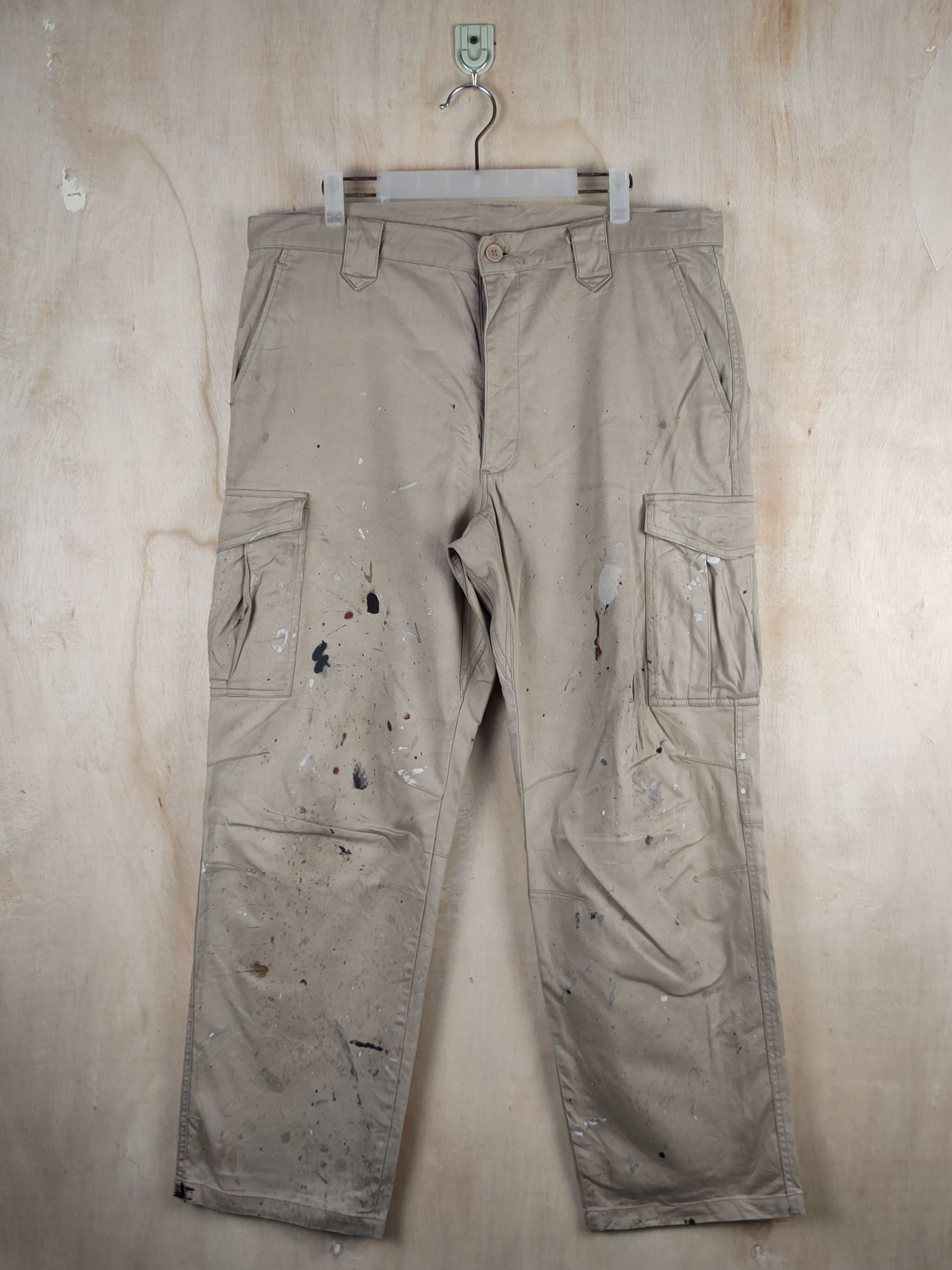 image of Vintage Beige Multipocket Tactical Cargo Pants S2408, Men's (Size 38)