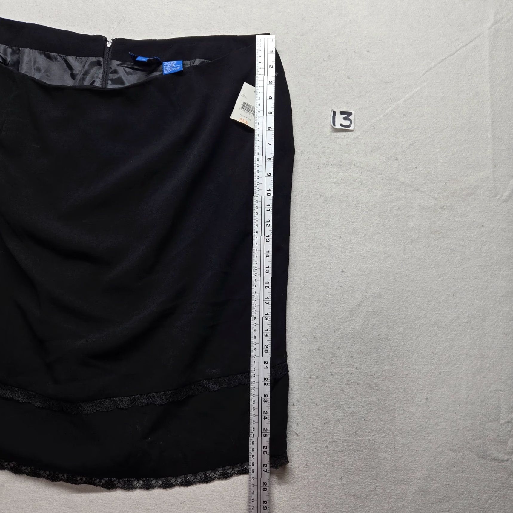 Vintage JH Collectibles Woman Skirt Adult 24W Black A-Line Knee Length Cotton Polyester Embroidered Lightweight Lined Plus Size NEW Womens Size 42" / US 20 - 6 Thumbnail