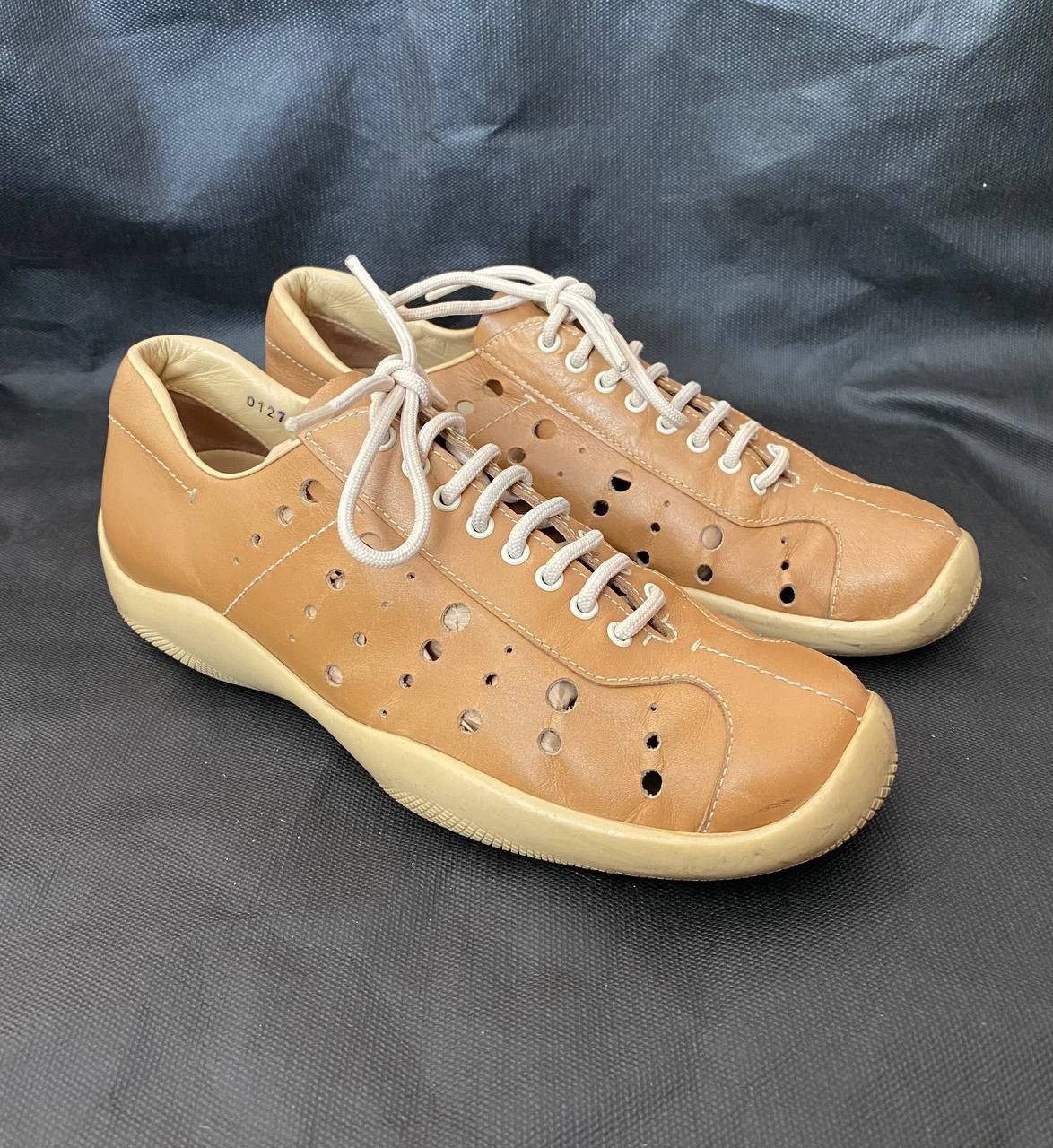 Prada 🔥 00s Prada Holes Americas Cup leather low top sneakers Size US 8.5 / IT 38.5 - 2 Thumbnail