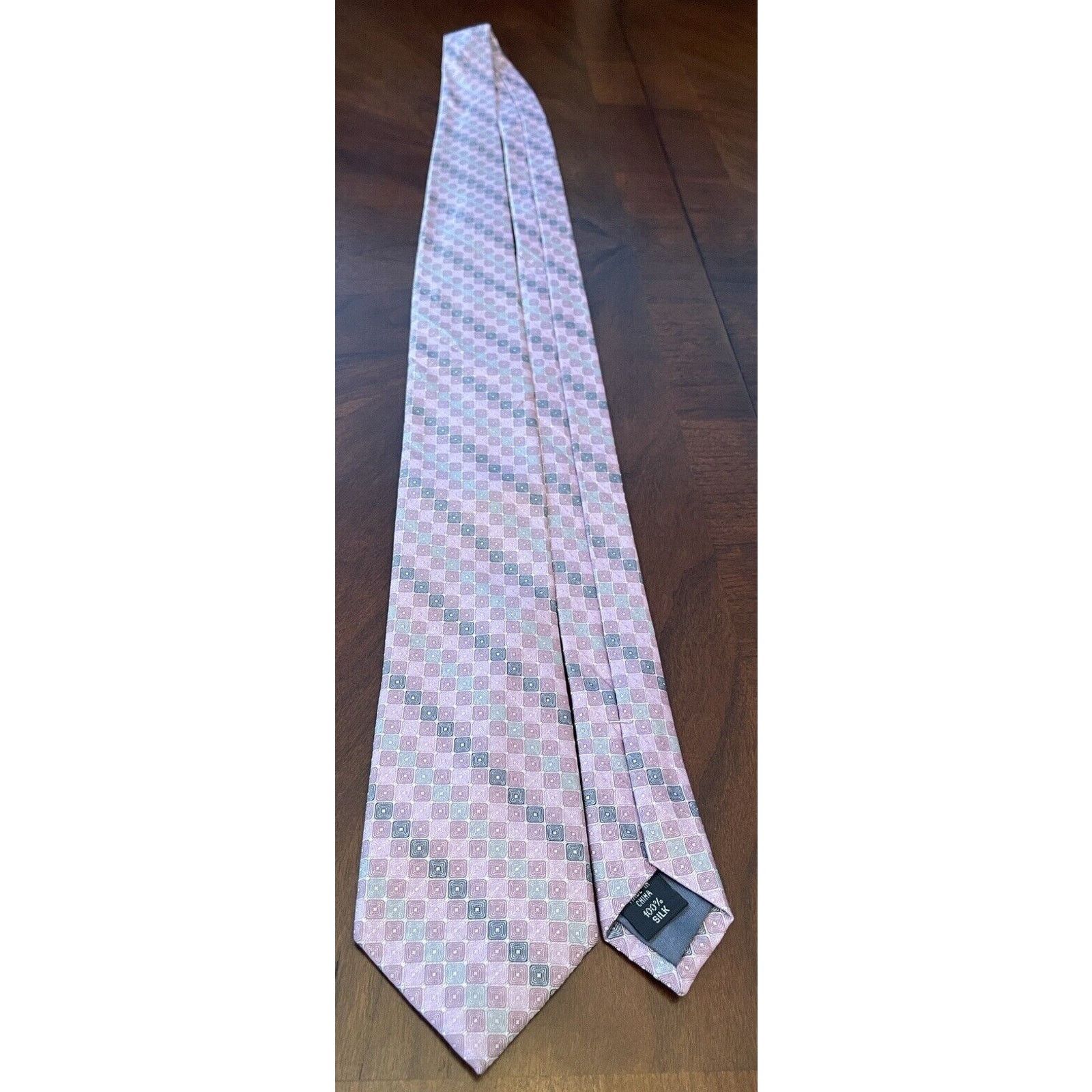 Madison Madison Pink 100% Silk Men’s Neck Tie Made In China Size ONE SIZE - 3 Thumbnail