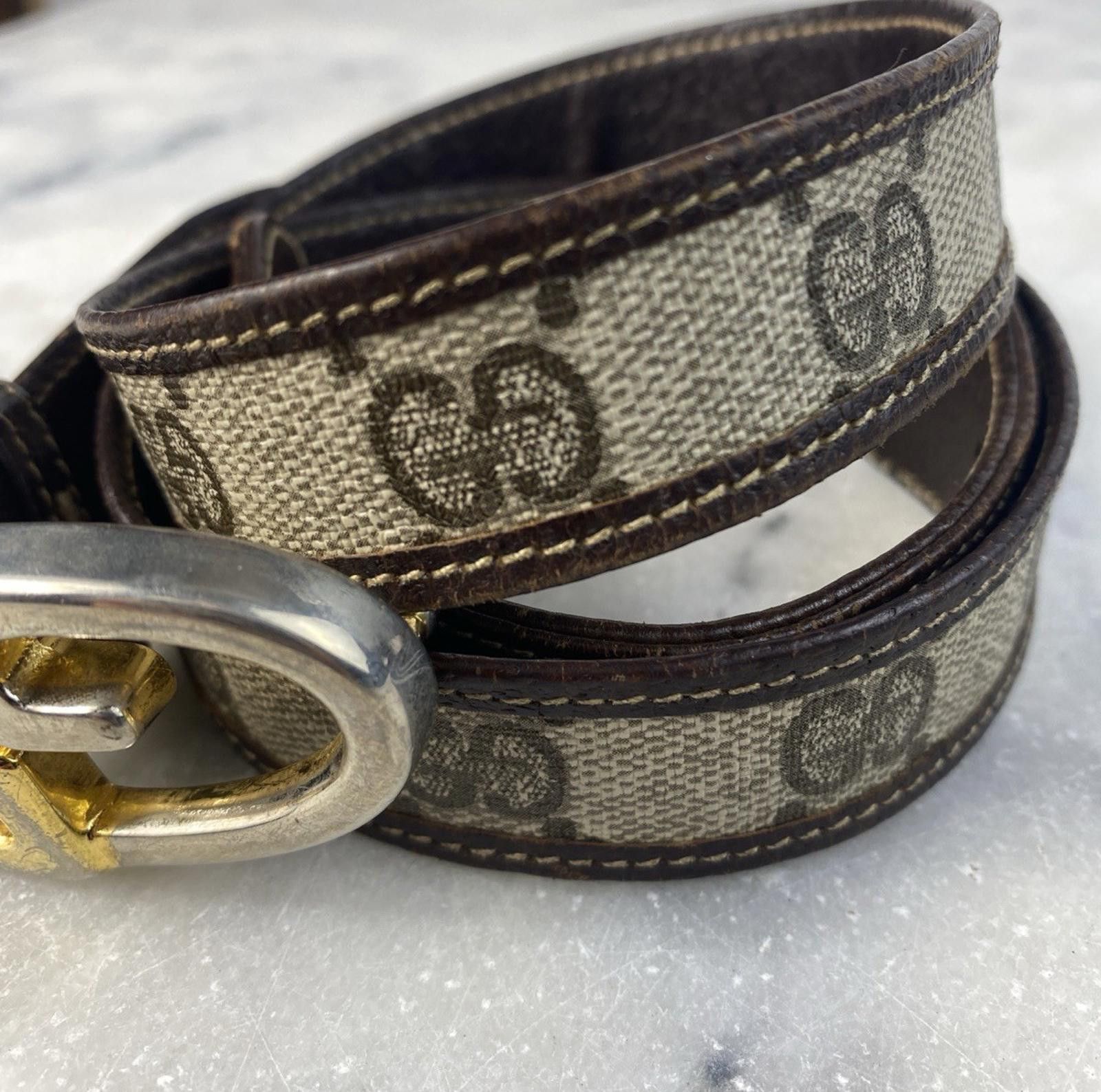 Gucci Vintage 80’s Monogram Gucci Belt Size ONE SIZE - 3 Thumbnail