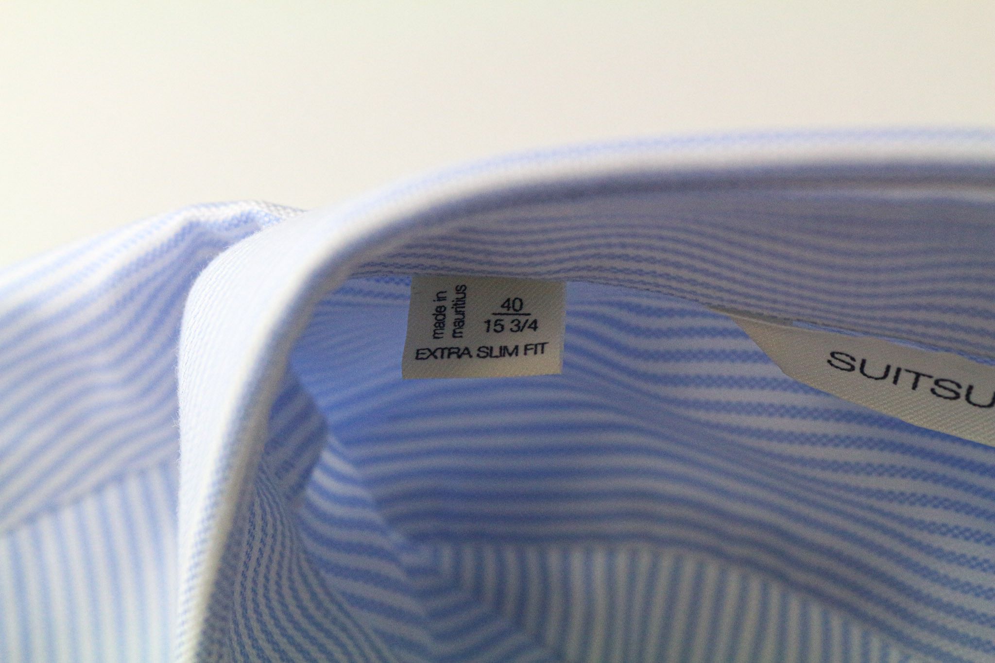 Suitsupply 40/15 3/4 Extra Slim Blue Cotton Striped Shirt 77360 Size 40R - 5 Thumbnail