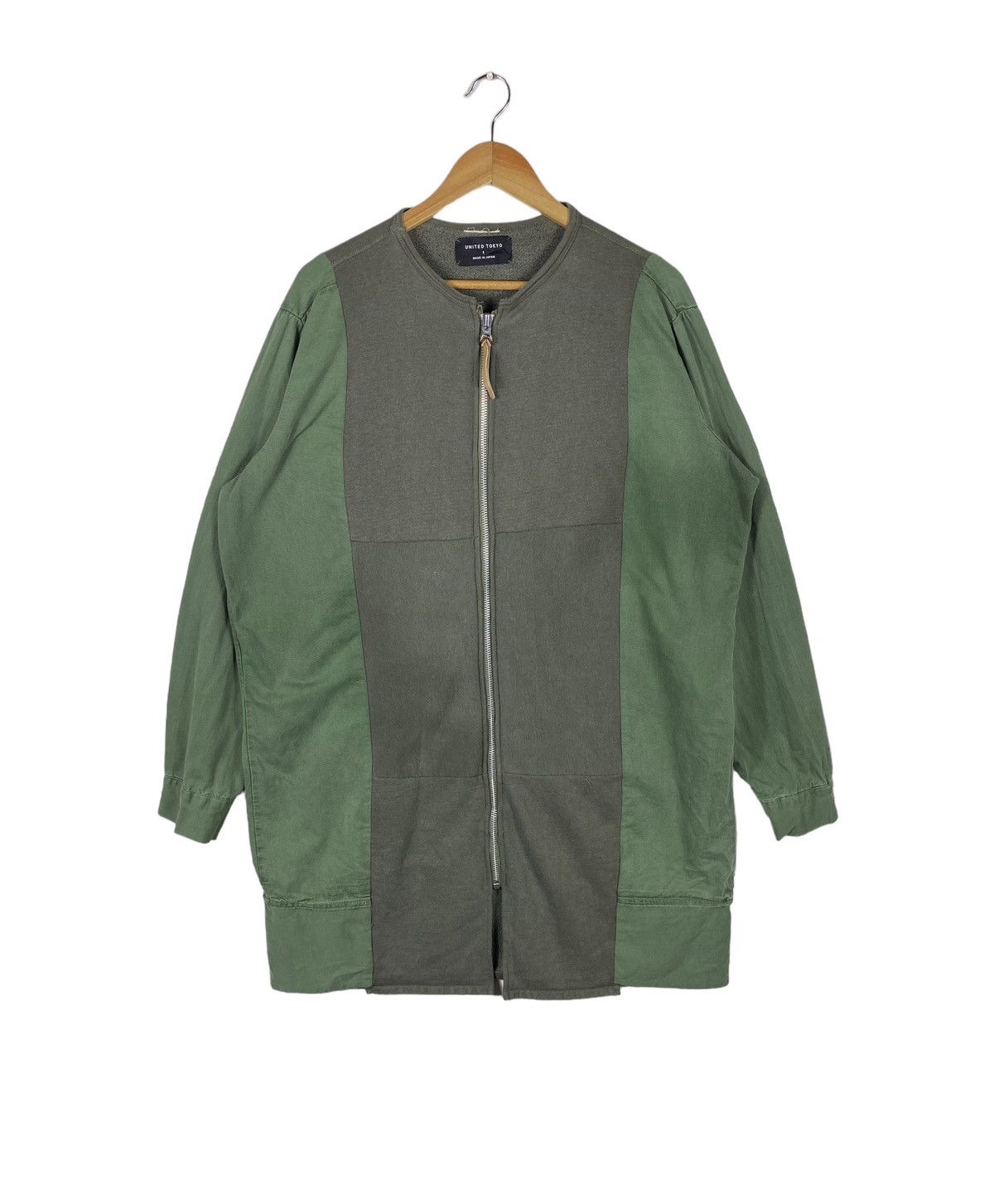 image of United Tokyo Zipper Skipper Shirt Dress in Army Green, Women's (Size 2XL)