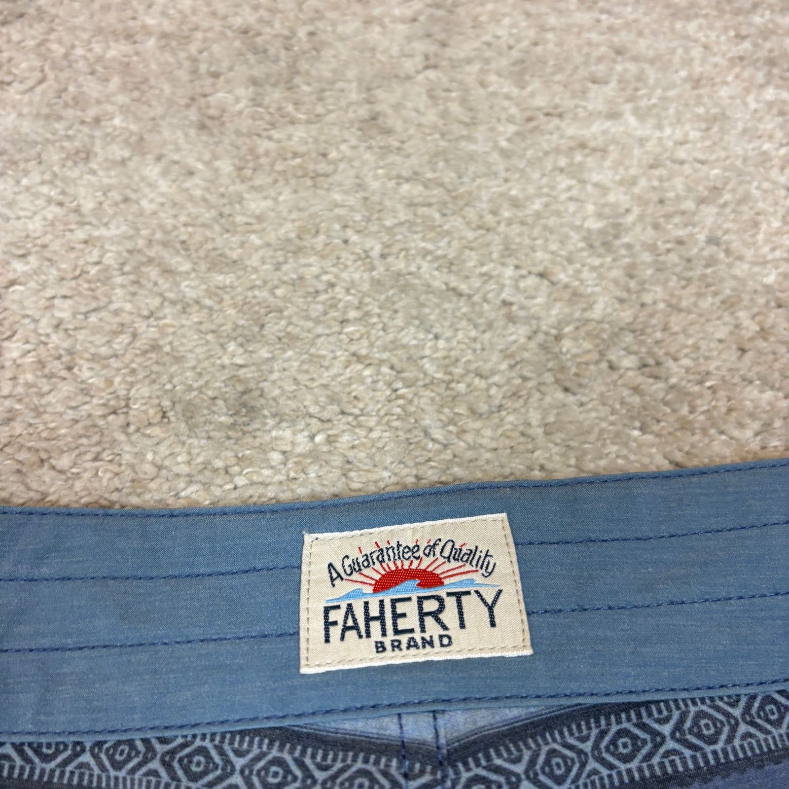 Faherty Faherty Classic 7" Board Short Blue Falls Ikat Men's 35 Surf Size US 35 - 3 Thumbnail