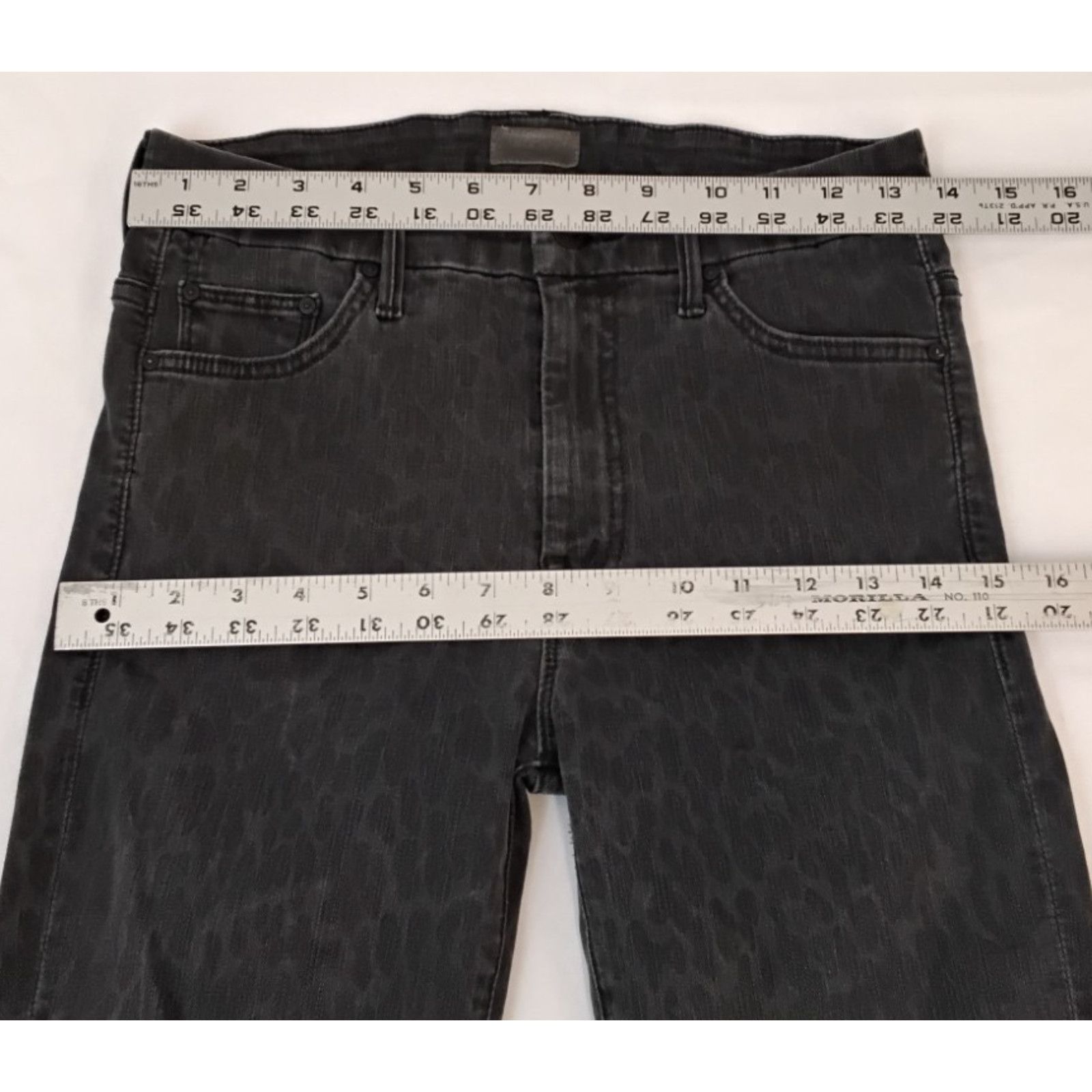 MOTHER Mother High Waist Looker Jean Women's 28 Gray Leopard Print Size 28" / US 6 / IT 42 - 10 Thumbnail