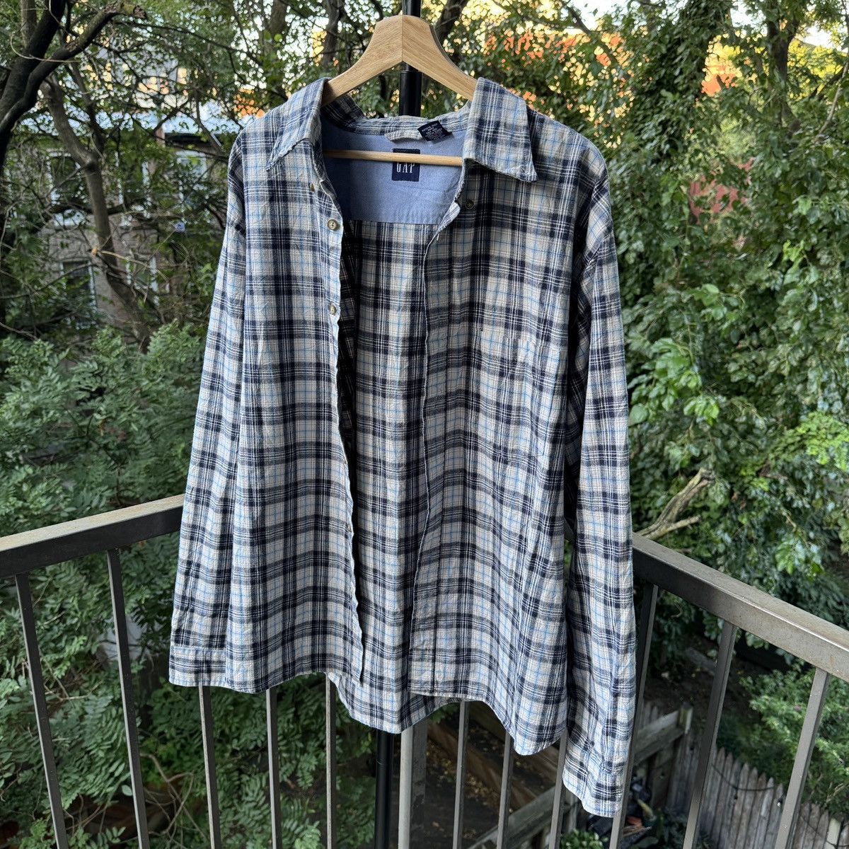 Vintage Thrashed Faded Distressed Flannel Shirt ERD Grunge Chrome Size US XL / EU 56 / 4 - 1 Thumbnail