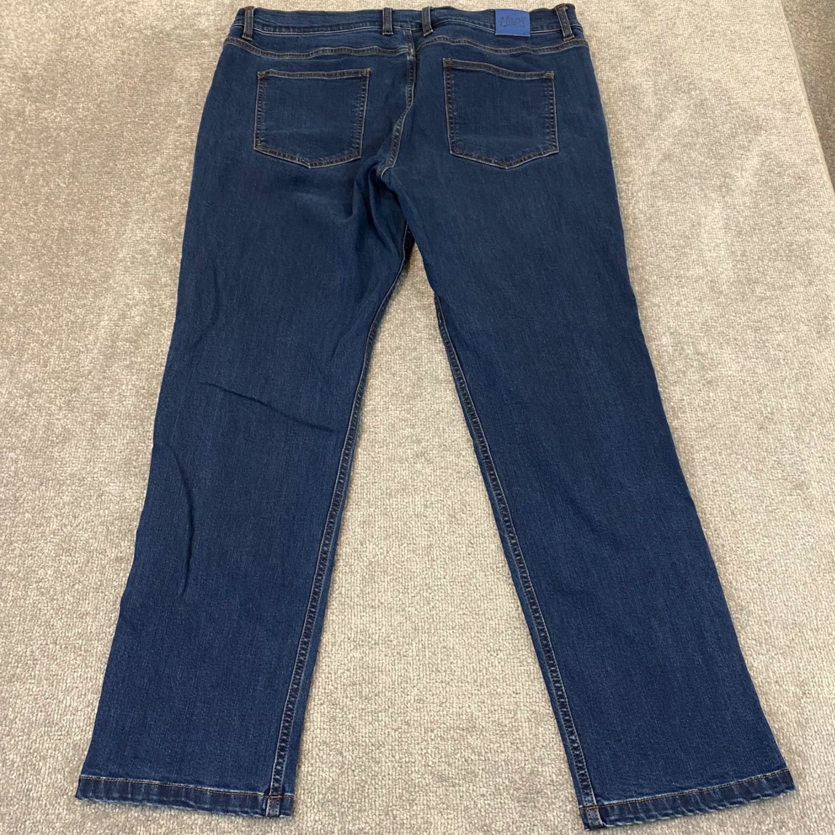 Denime Mugsy Woodys Jeans Mens 40x32 Straight Denim Medium Wash Blue Stretch Regular 5-Pocket Classic Outdoor Mens Jeans Size US 30 / EU 46 - 2 Thumbnail