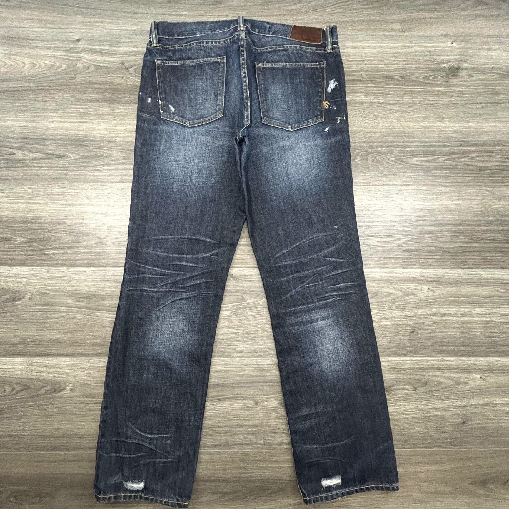 Denime VINTAGE Martin + Osa Jeans Slim 36x31 Dark Wash Denim Distressed Paint Splatter Retro Mens Size US 36 / EU 52 - 2 Thumbnail