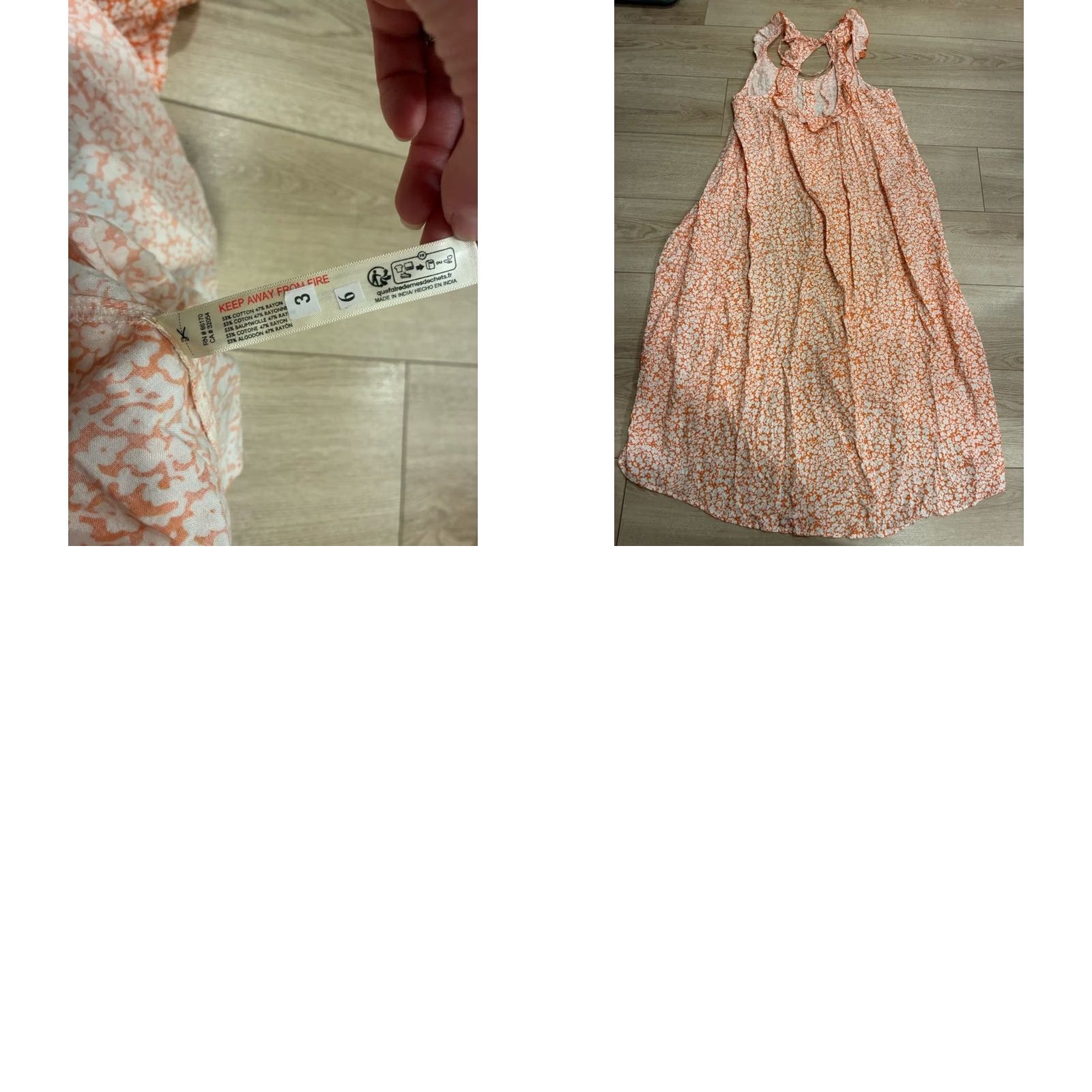 Anthropologie NWT Anthropologie Women’s Sleeveless Ruffle Nap Dress Orange Floral Size L Size L / US 10 / IT 46 - 8 Thumbnail