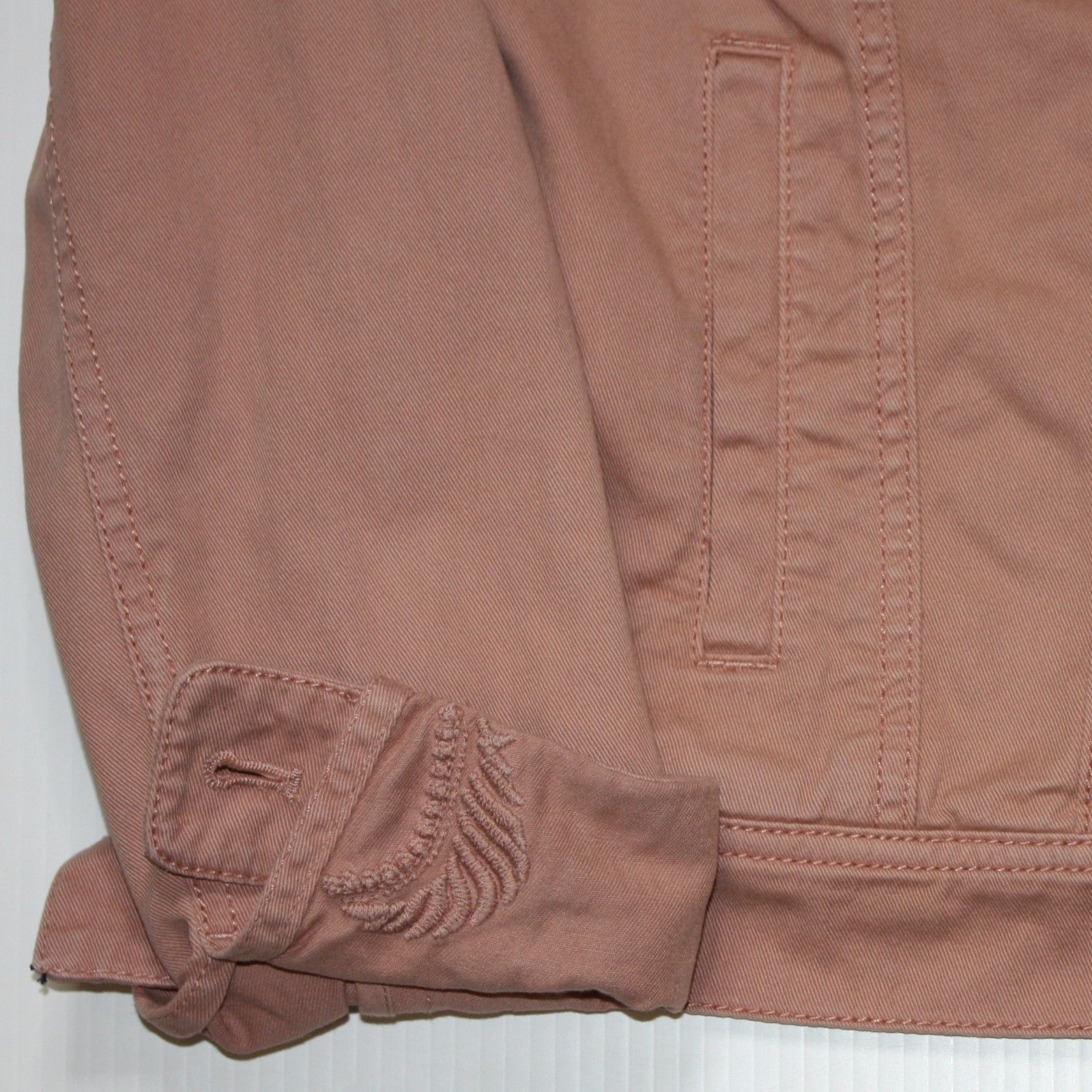 Loft Paisley Embroidered Denim Jacket in Color Arizona Clay Size S / US 4 / IT 40 - 8 Thumbnail