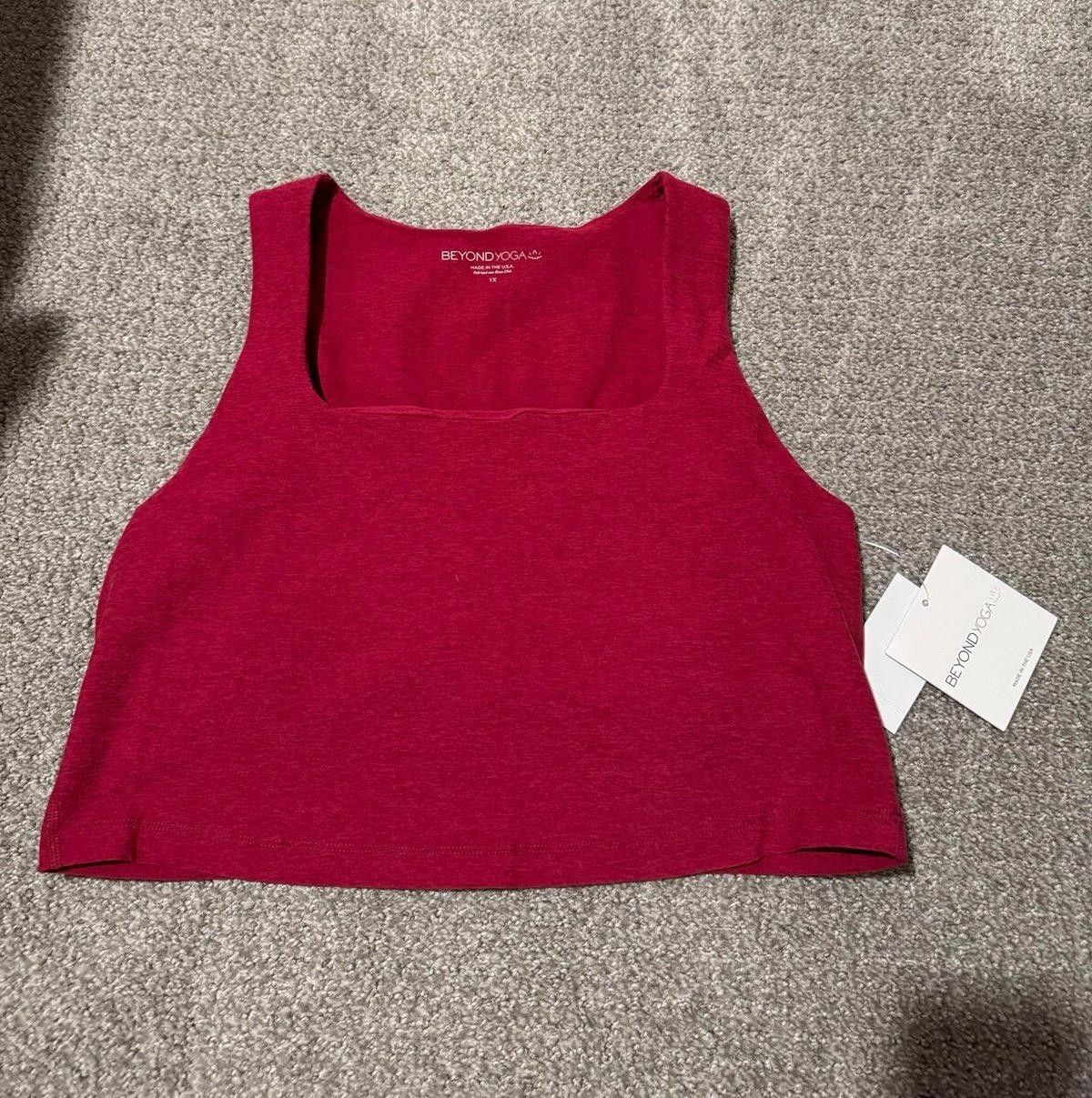 Designer Beyond Yoga Plus Spacedye Square Neck Cropped Tank | Size 1X Size XL / US 12-14 / IT 48-50 - 1 Thumbnail