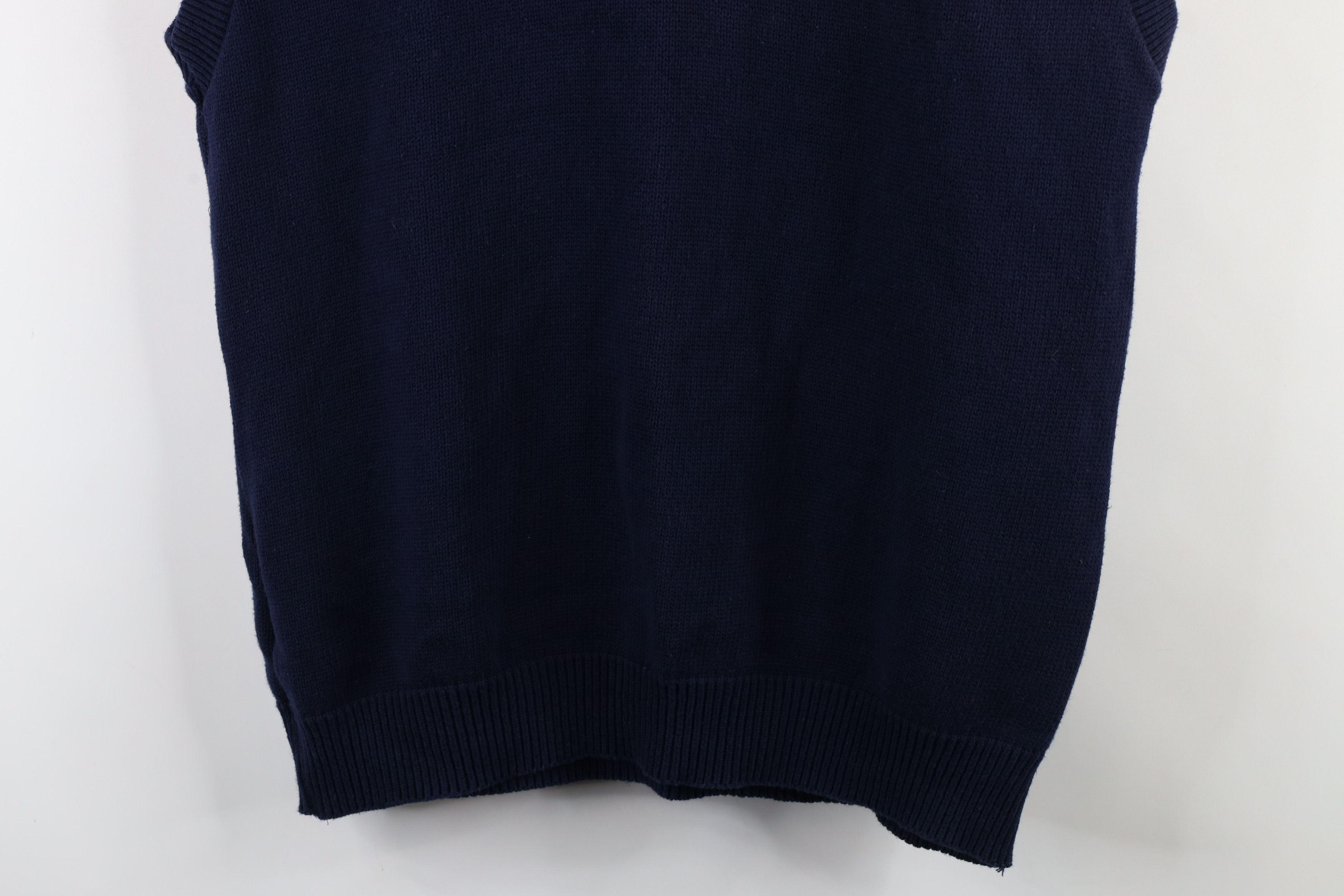 Vintage Vintage 90s Streetwear Cotton Knit Sweater Vest Blue USA Size US L / EU 52-54 / 3 - 3 Thumbnail