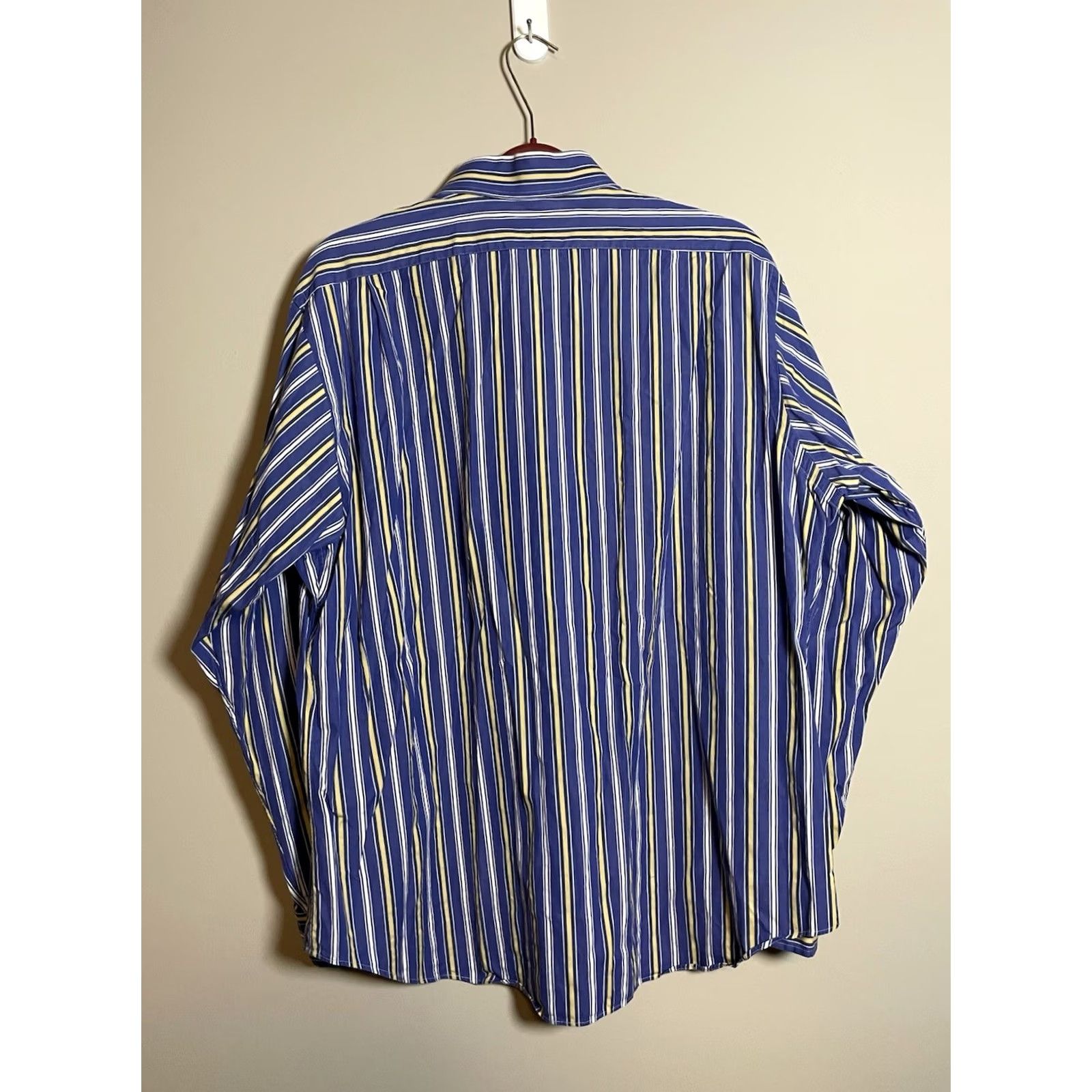 Polo Ralph Lauren Polo Ralph Lauren Shirt Men XL Blue Striped Regent Classic Fit Button-Up Collared Long Sleeve Size US XL / EU 56 / 4 - 4 Thumbnail