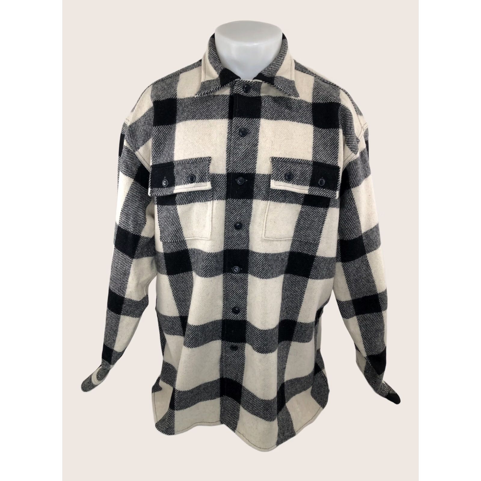 Polo Ralph Lauren POLO / RALPH LAUREN Shirt Jacket MCKINNEY Wool Blend Flannel XL 2X 3X Men Black Beige Size US XL / EU 56 / 4 - 1 Thumbnail