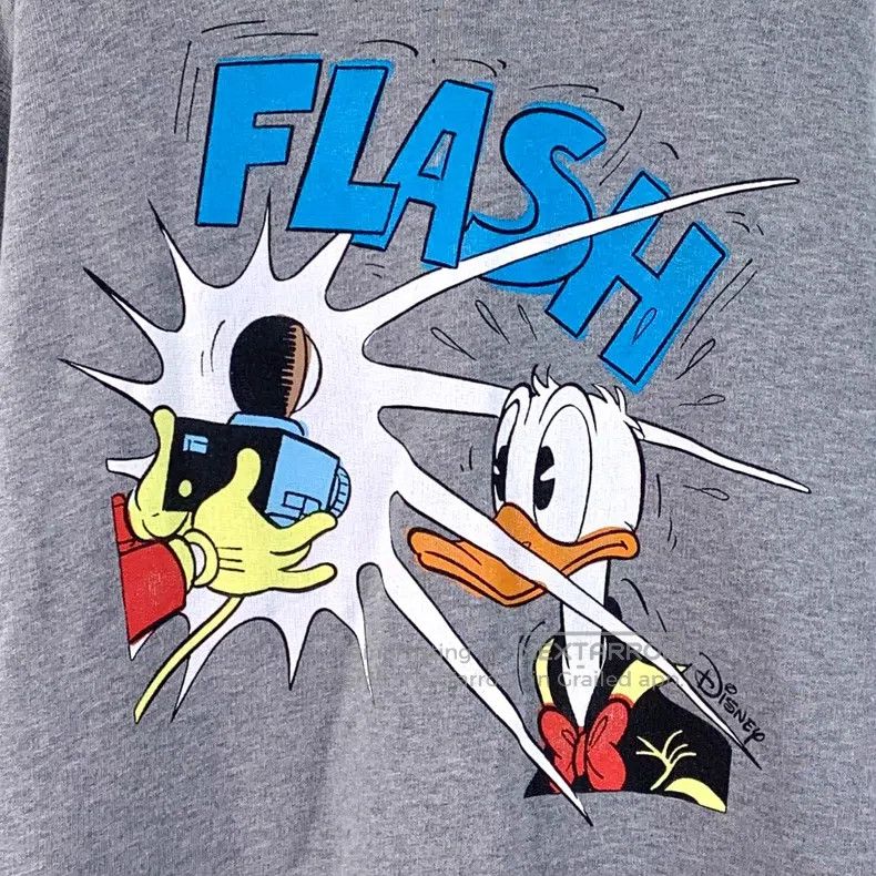 Gucci Gucci Gray letter Donald Duck printed cotton round-neck lo Size US XS / EU 42 / 0 - 4 Thumbnail