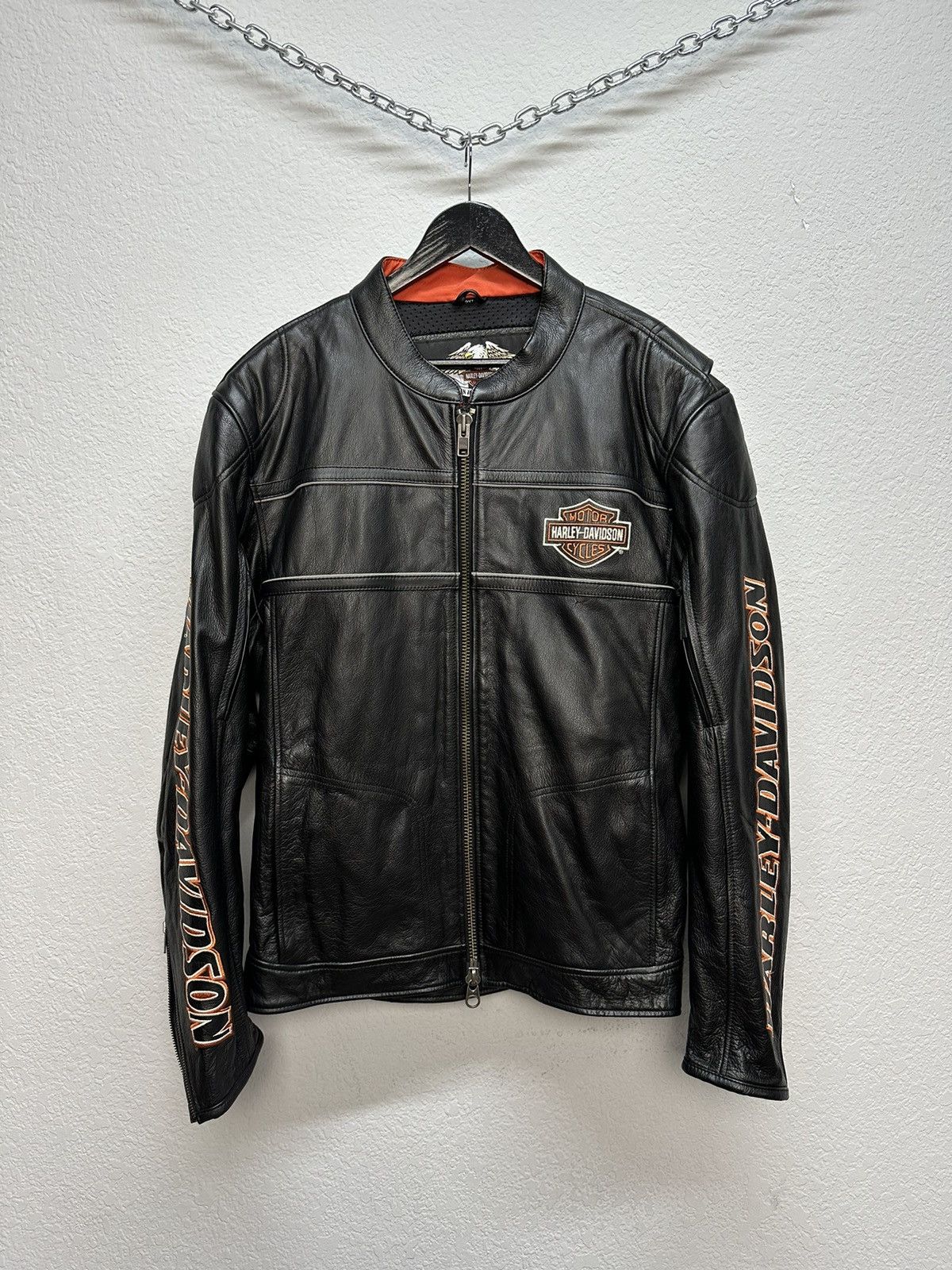 Vintage Vintage Harley-Davidson Leather Jacket Motorcycle Big Logo Size US XL / EU 56 / 4 - 5 Thumbnail