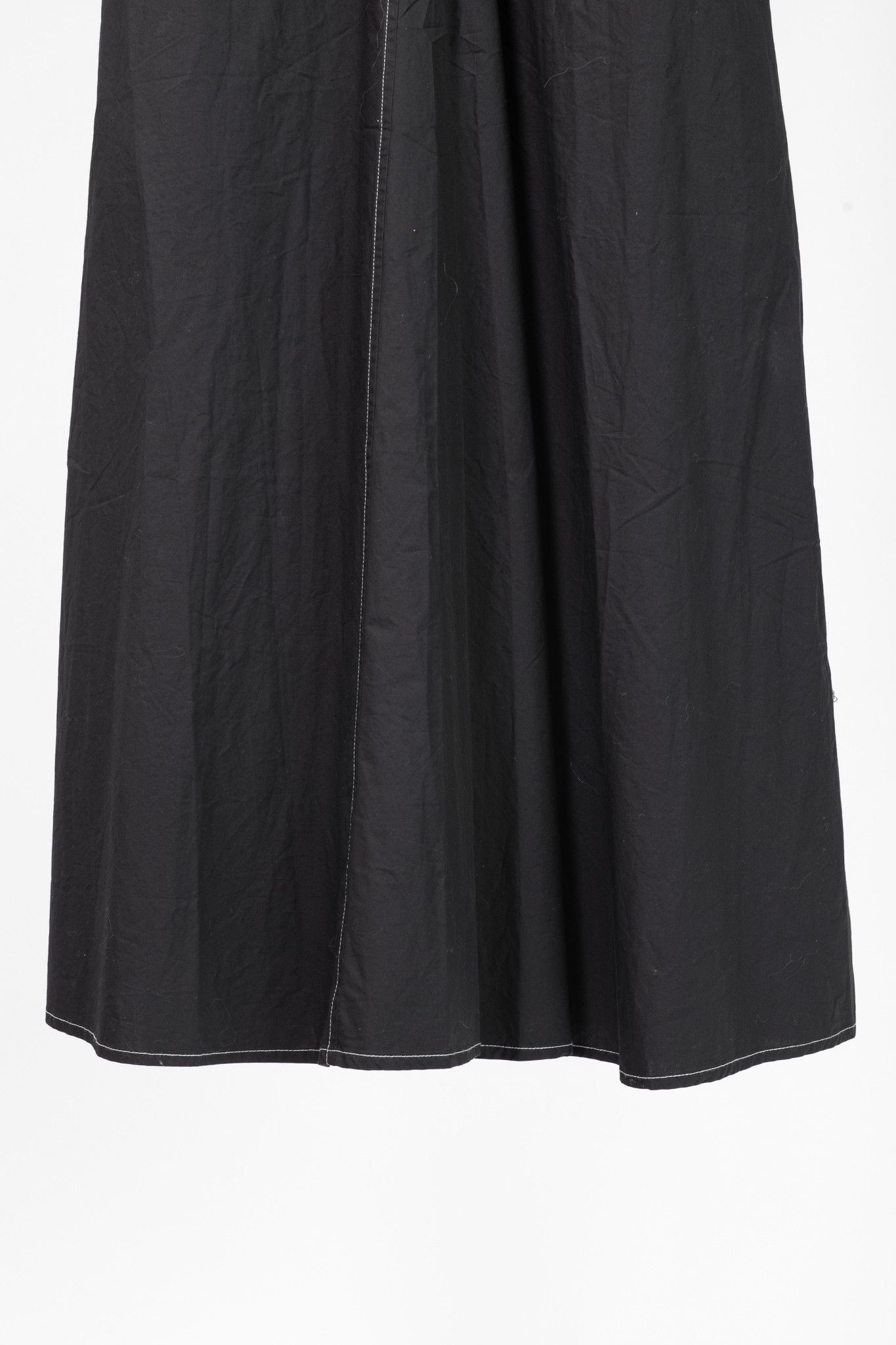 Ganni Ganni Black Cotton Poplin V-Neck Midi Dress Size XS / US 0-2 / IT 36-38 - 6 Thumbnail