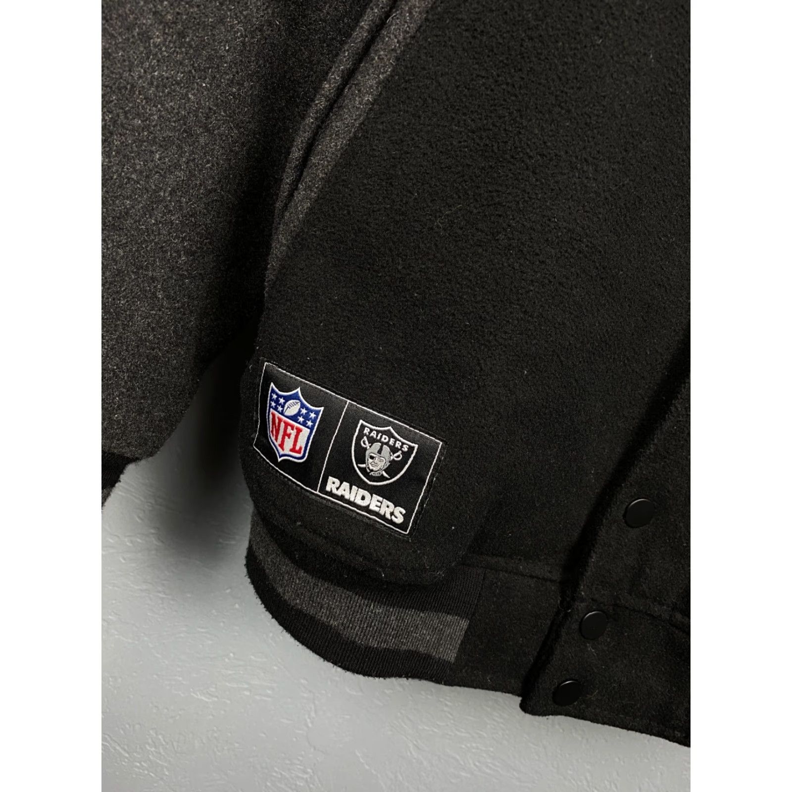 Vintage Raiders NFL Wool Bomber Jacket Varsity Size L Mens Black Size US L / EU 52-54 / 3 - 4 Thumbnail